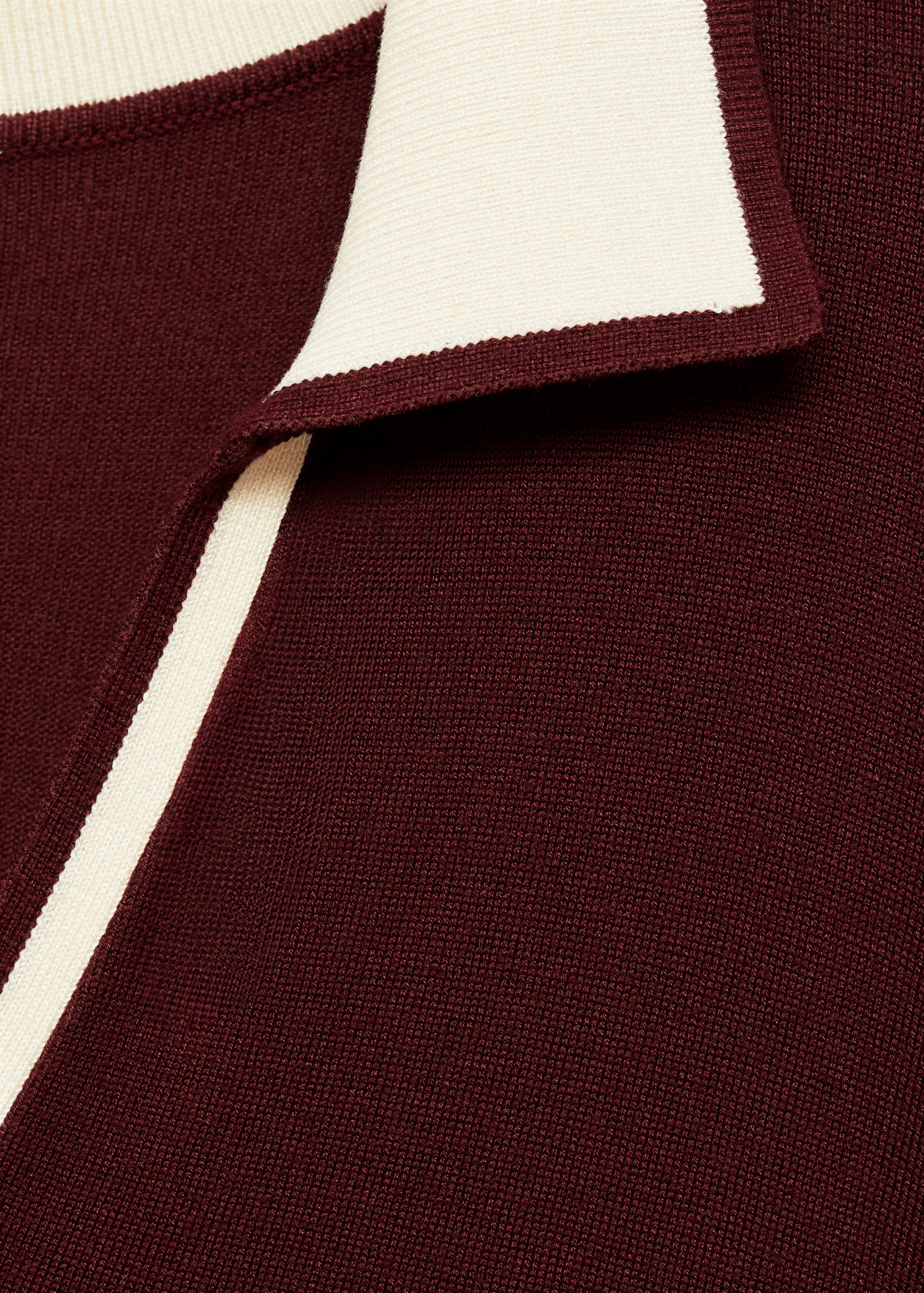 对比色衣领连衣裙 - null