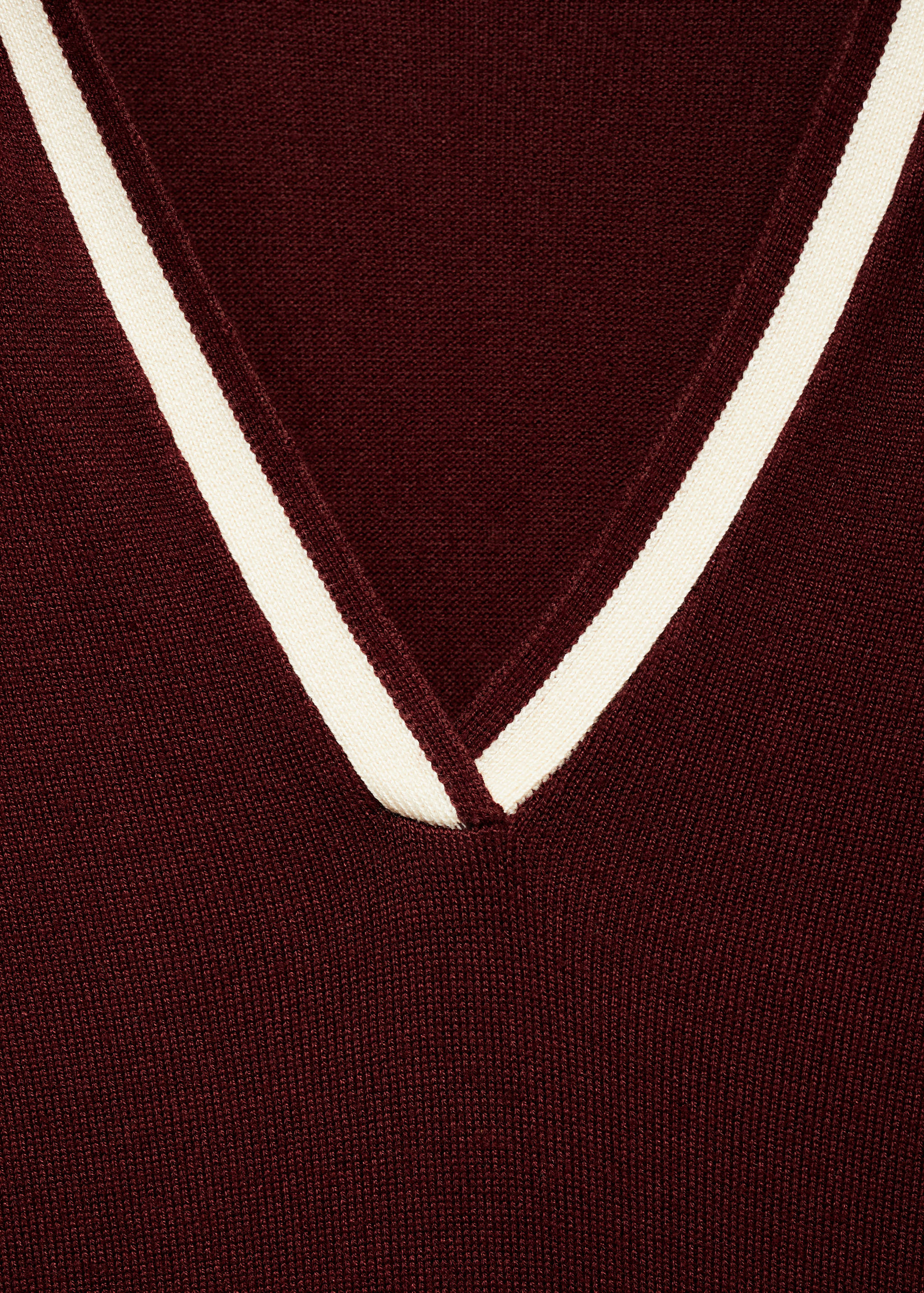 对比色衣领连衣裙 - null