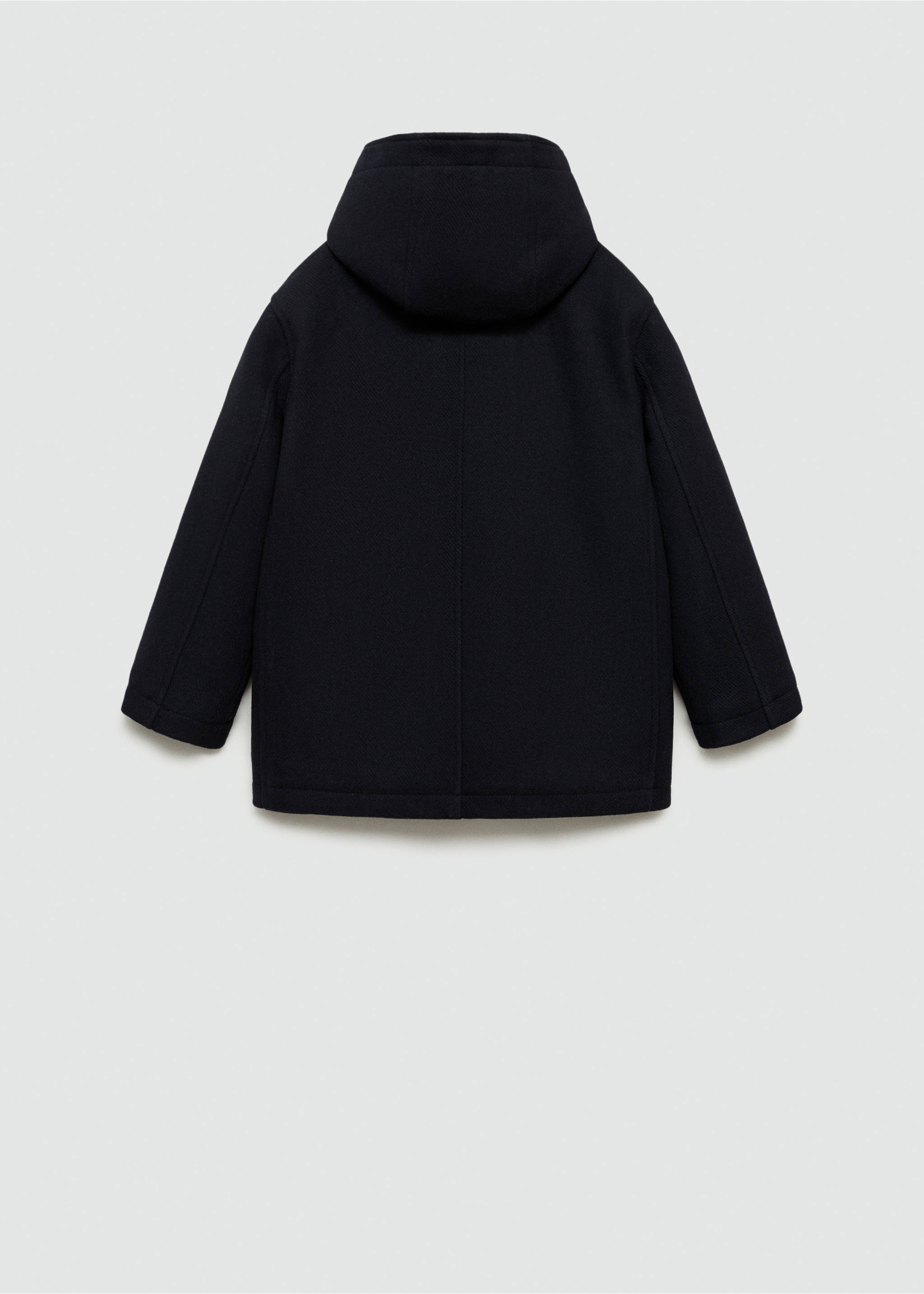 Manteau drap de laine poches - Verso de l’article, Bleu marine foncé. Ref: 77065978-00.
