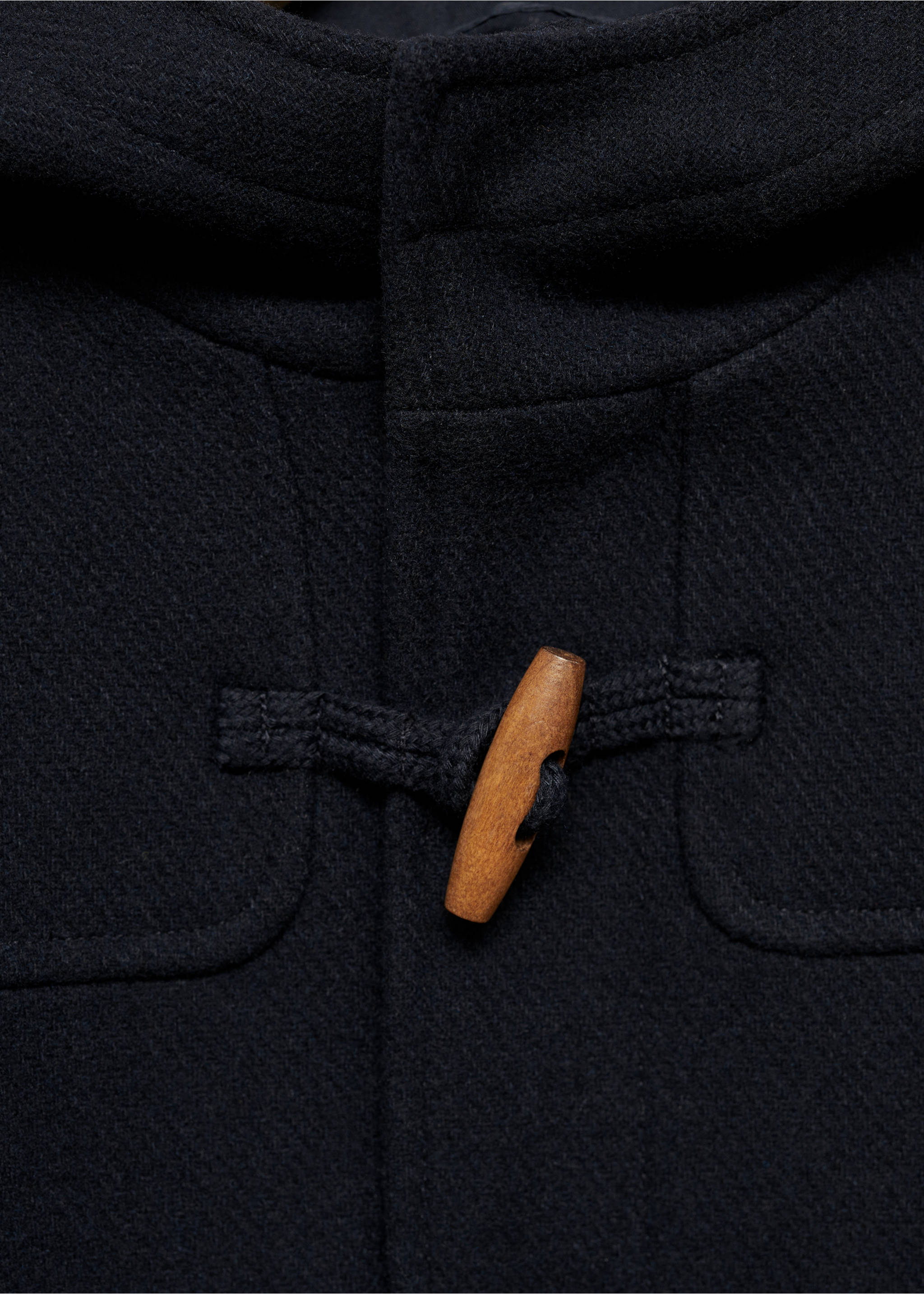Manteau drap de laine poches - Détail de l'article 8, Bleu marine foncé. Ref: 77065978-00.