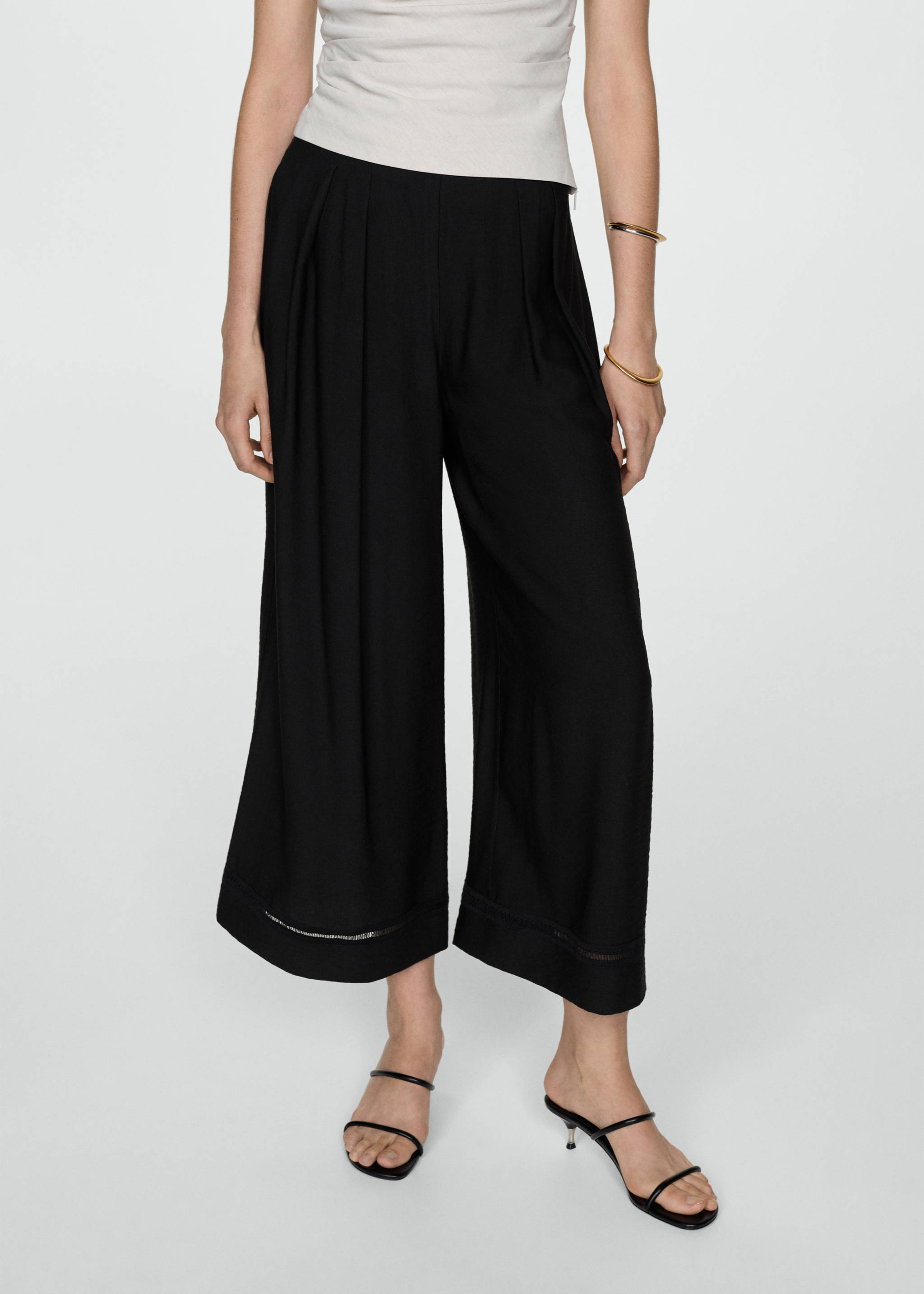 Wide leg pleated trousers - Medium plane