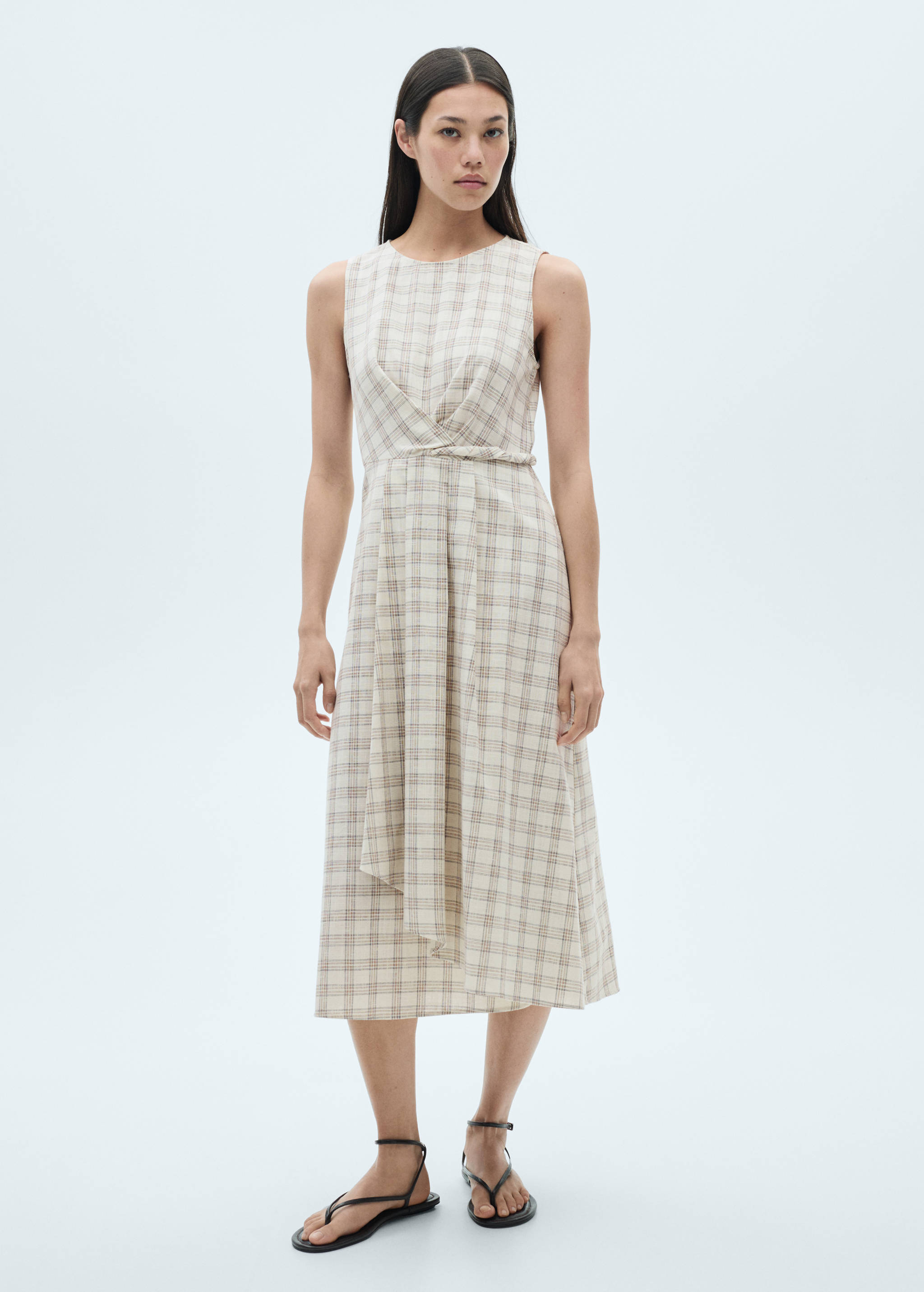 Robe midi en imprimé carreaux - Plan général