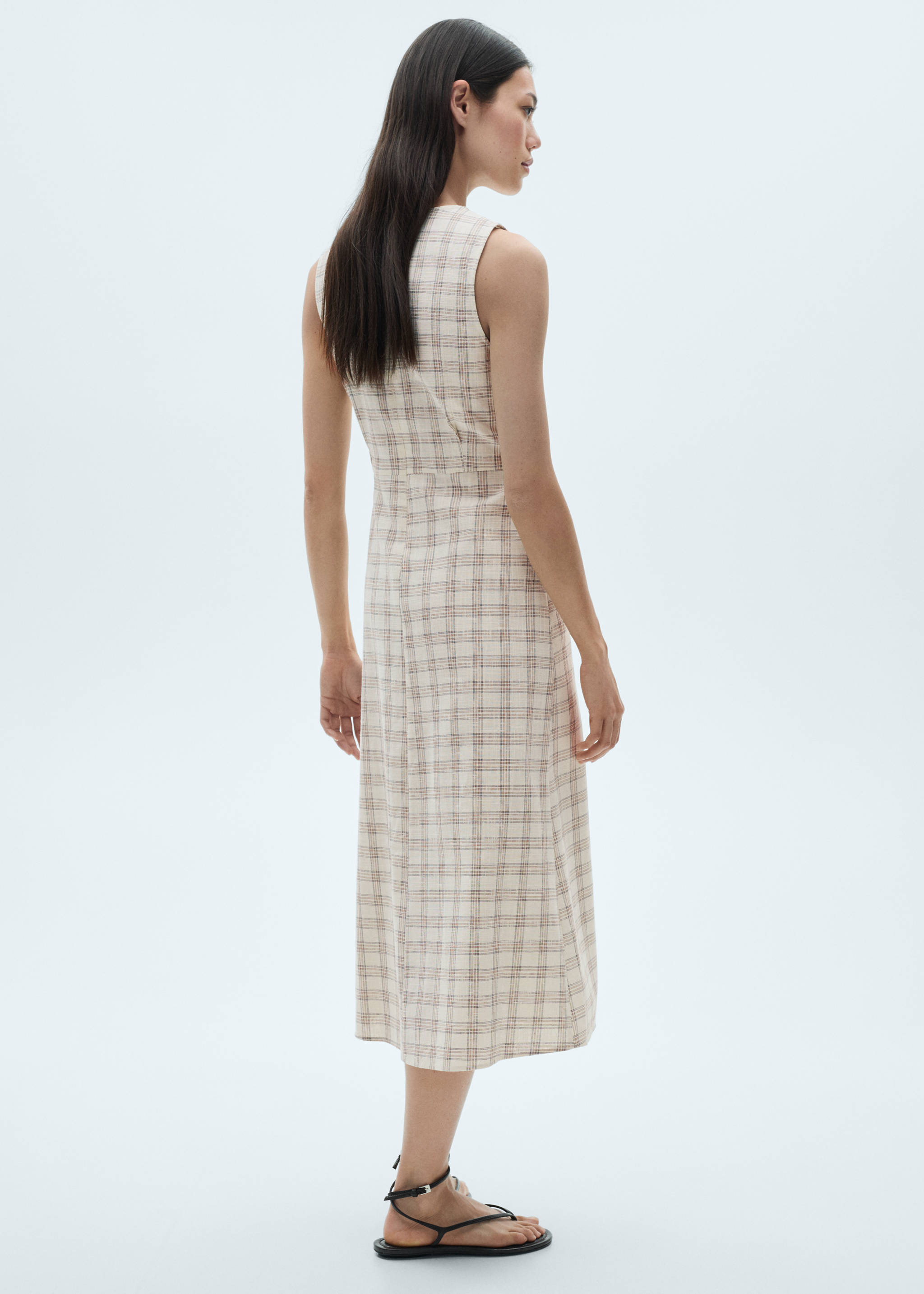 Robe midi en imprimé carreaux - Verso de l’article