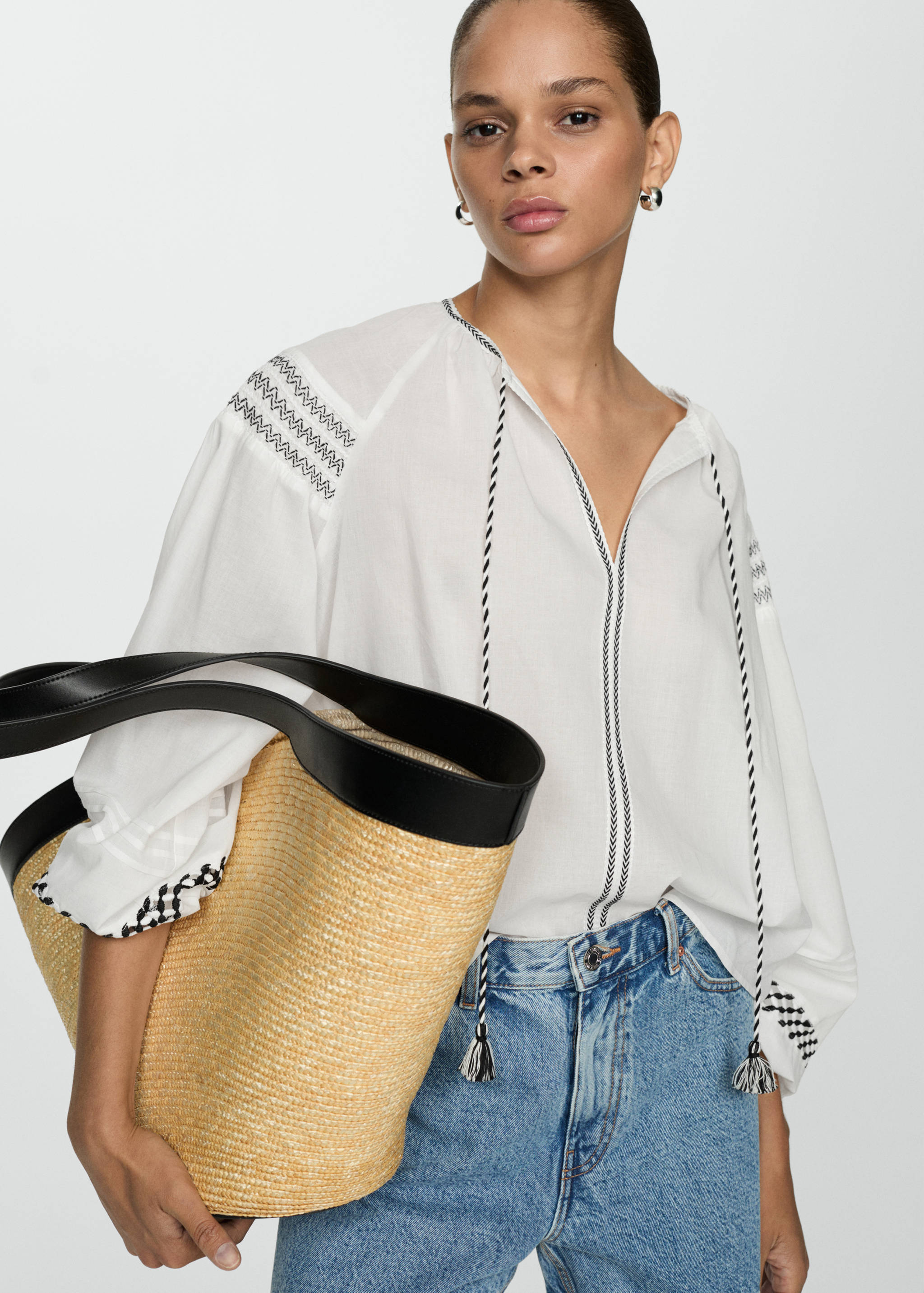 T-shirt with fine-knit structure - Medium plane