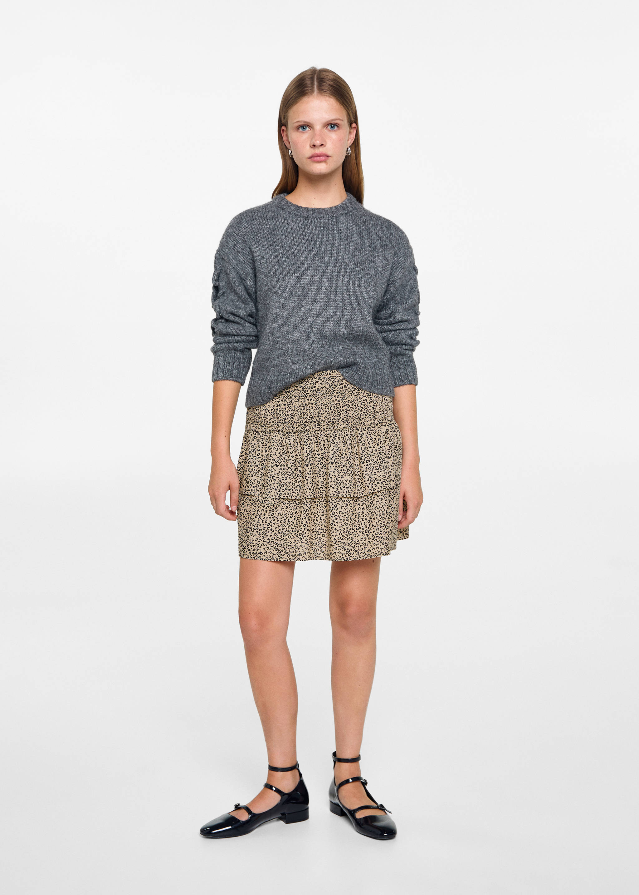 Leopard-print skirt with ruffles - General plane