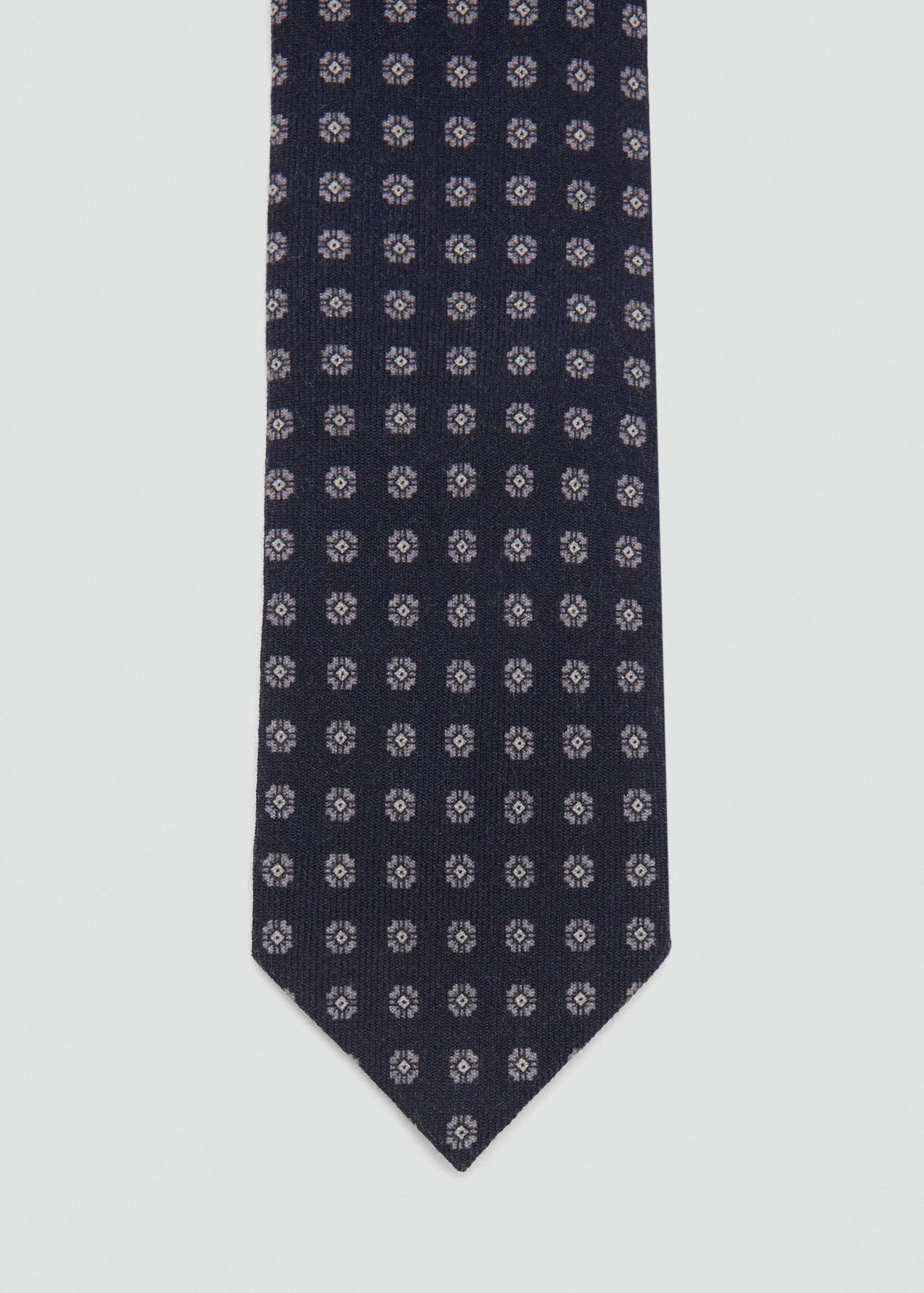 100% wool necktie with geometric design - null