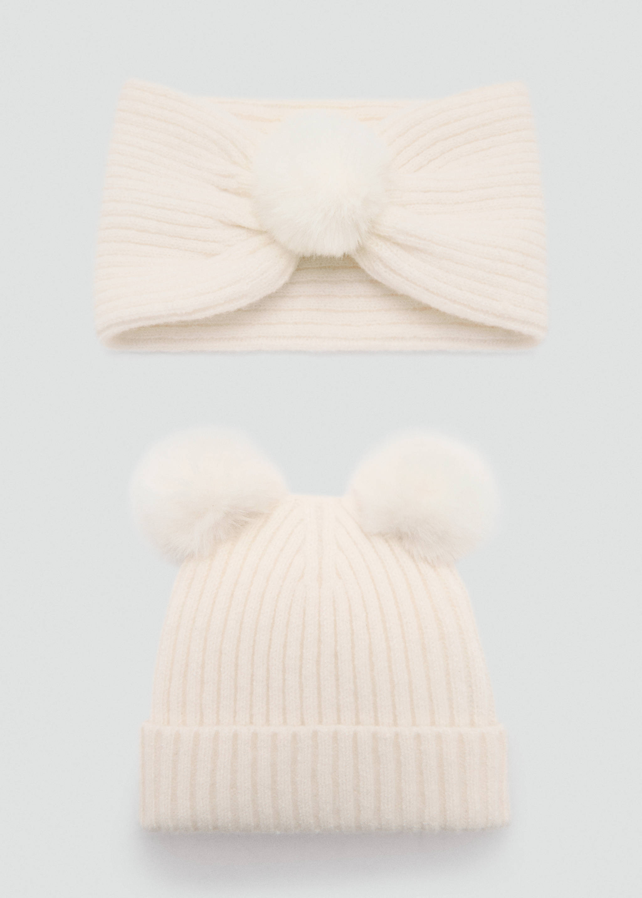 Beanie with fur-effect earmuffs and pom-pom - Details of the article 1