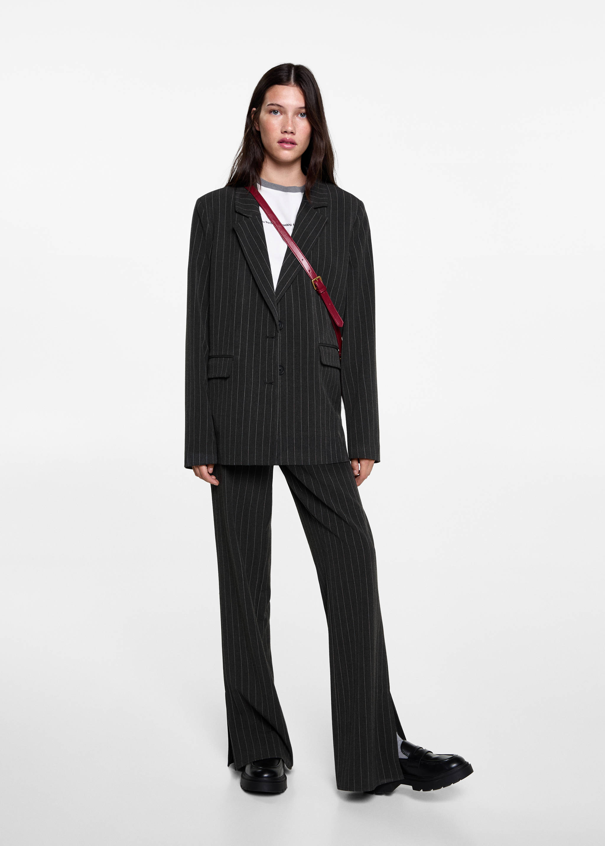 Striped suit blazer - General plane