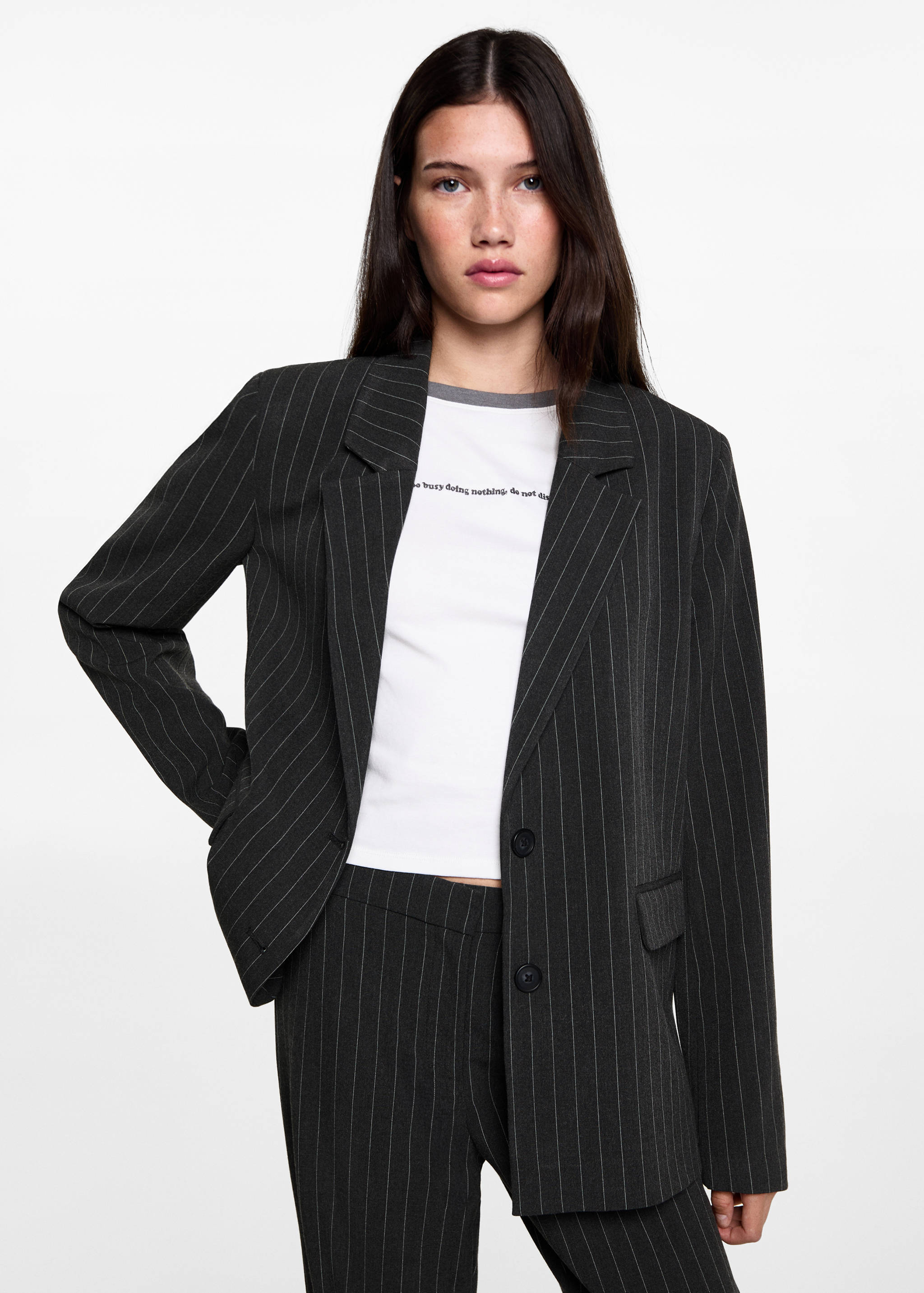 Striped suit blazer - Medium plane