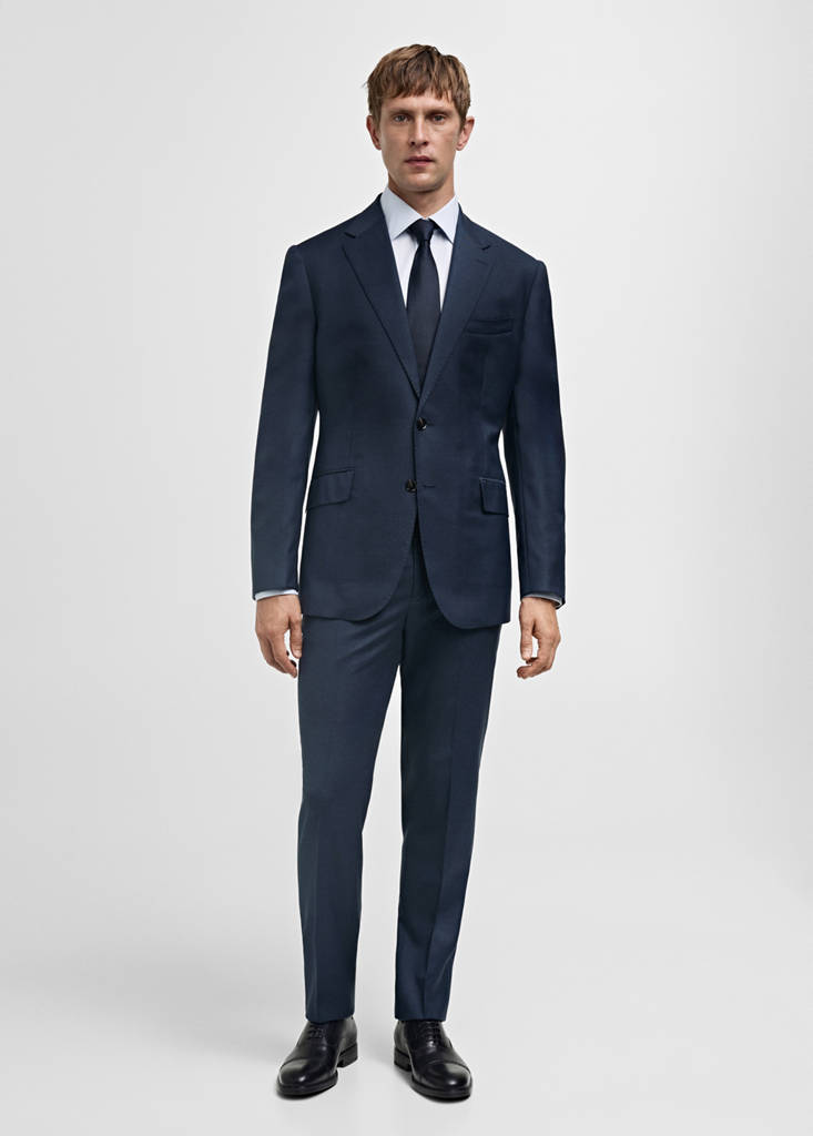 Venice 100% virgin wool suit trousers — Dark Navy