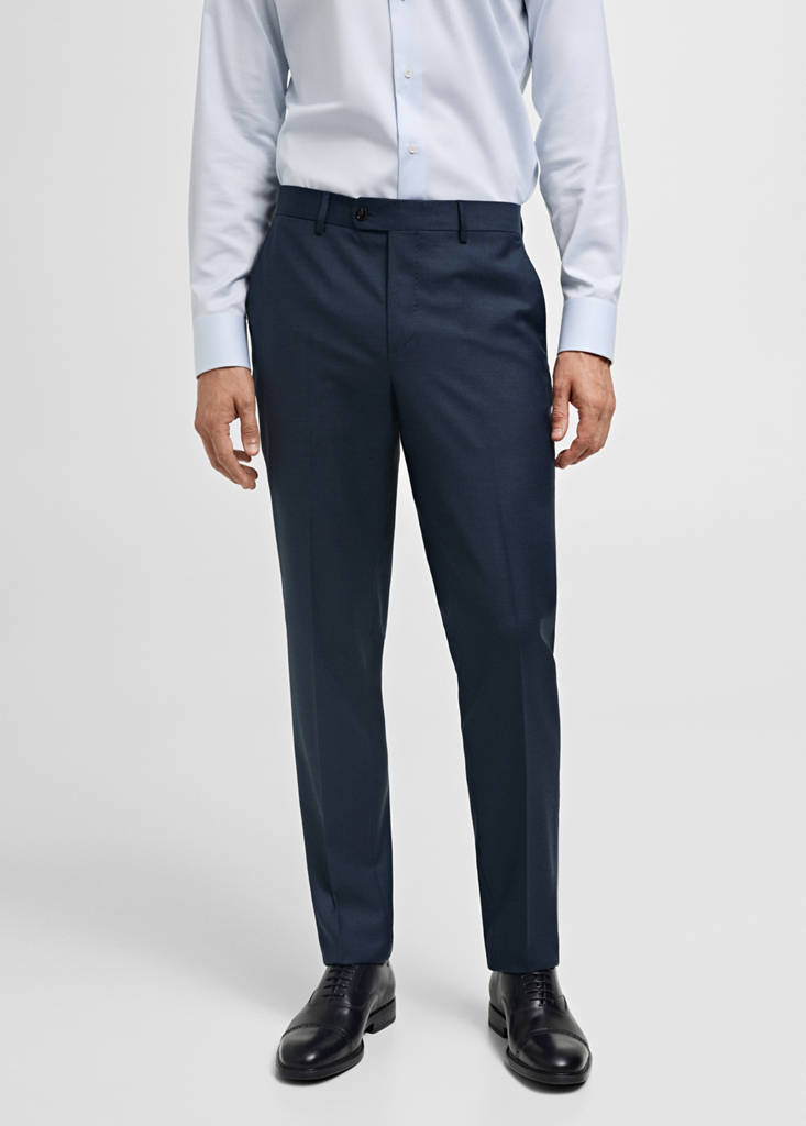 Venice 100% virgin wool suit trousers — Dark Navy