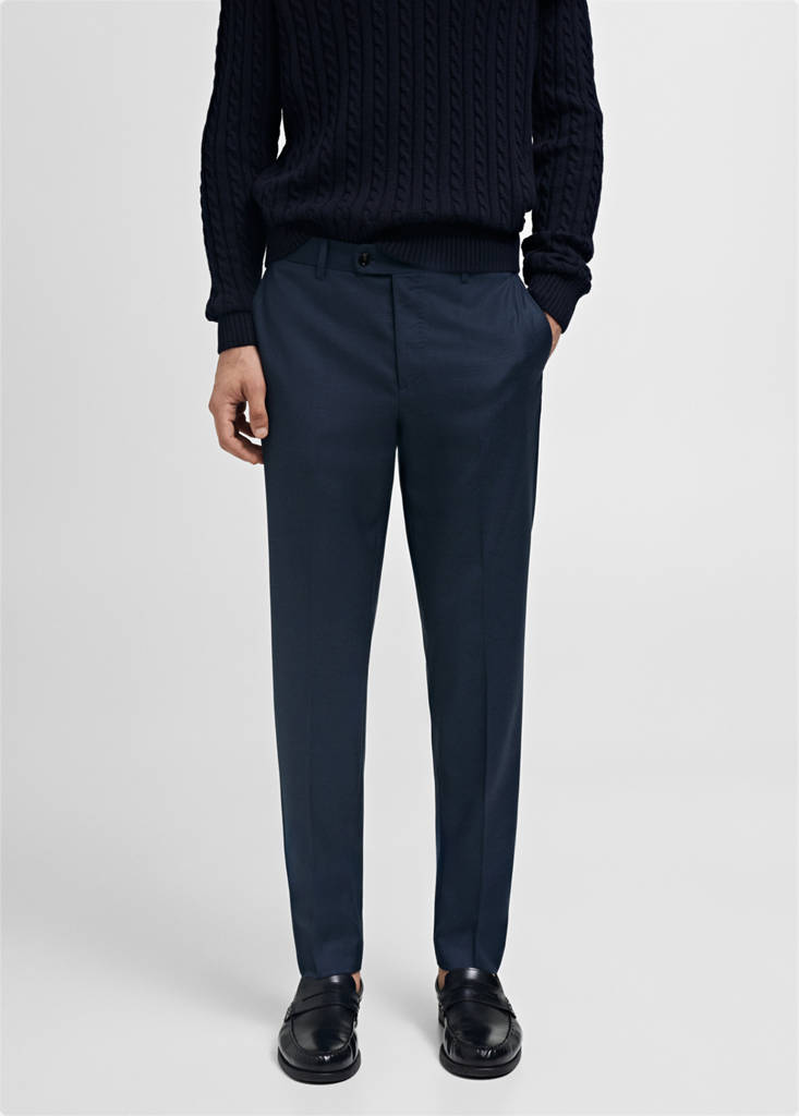 Venice 100% virgin wool suit trousers — Dark Navy