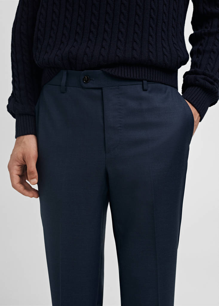 Venice 100% virgin wool suit trousers — Dark Navy