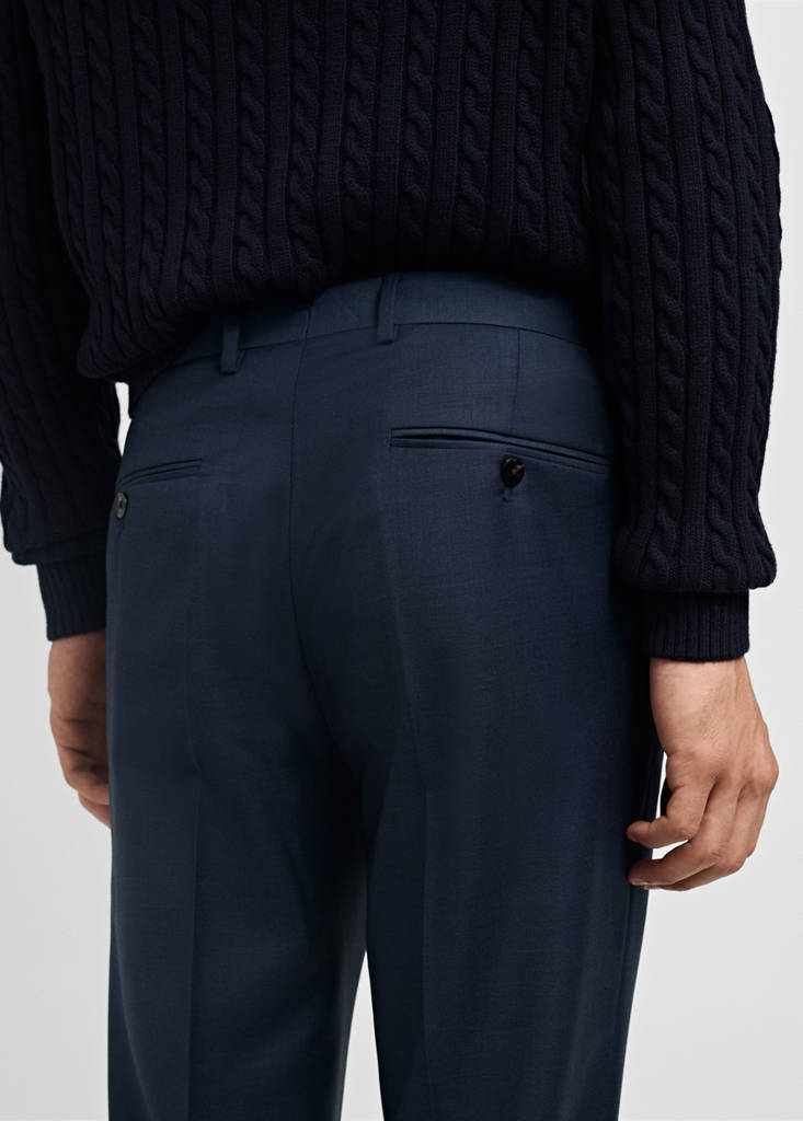 Venice 100% virgin wool suit trousers — Dark Navy