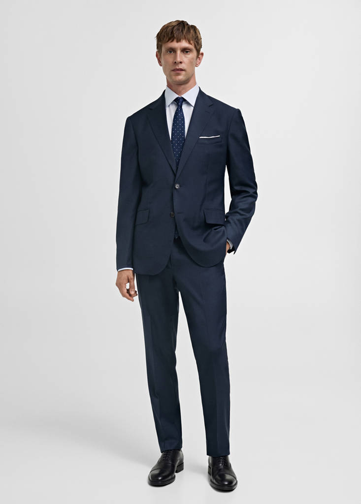 Venice 100% virgin wool suit trousers — Dark Navy