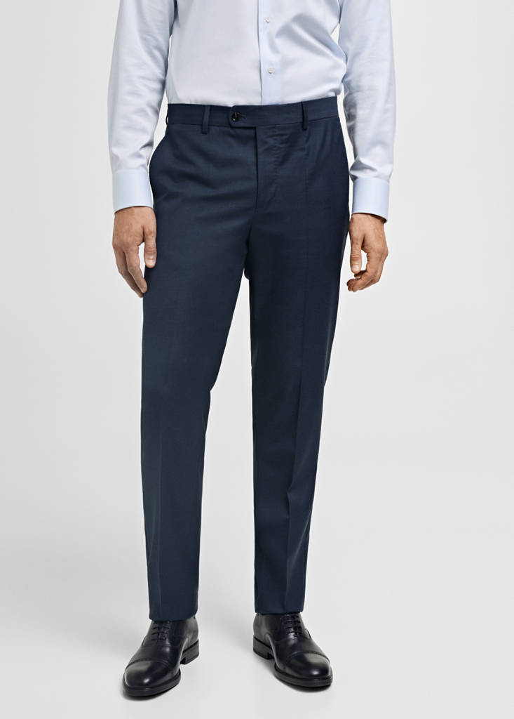 Venice 100% virgin wool suit trousers — Dark Navy