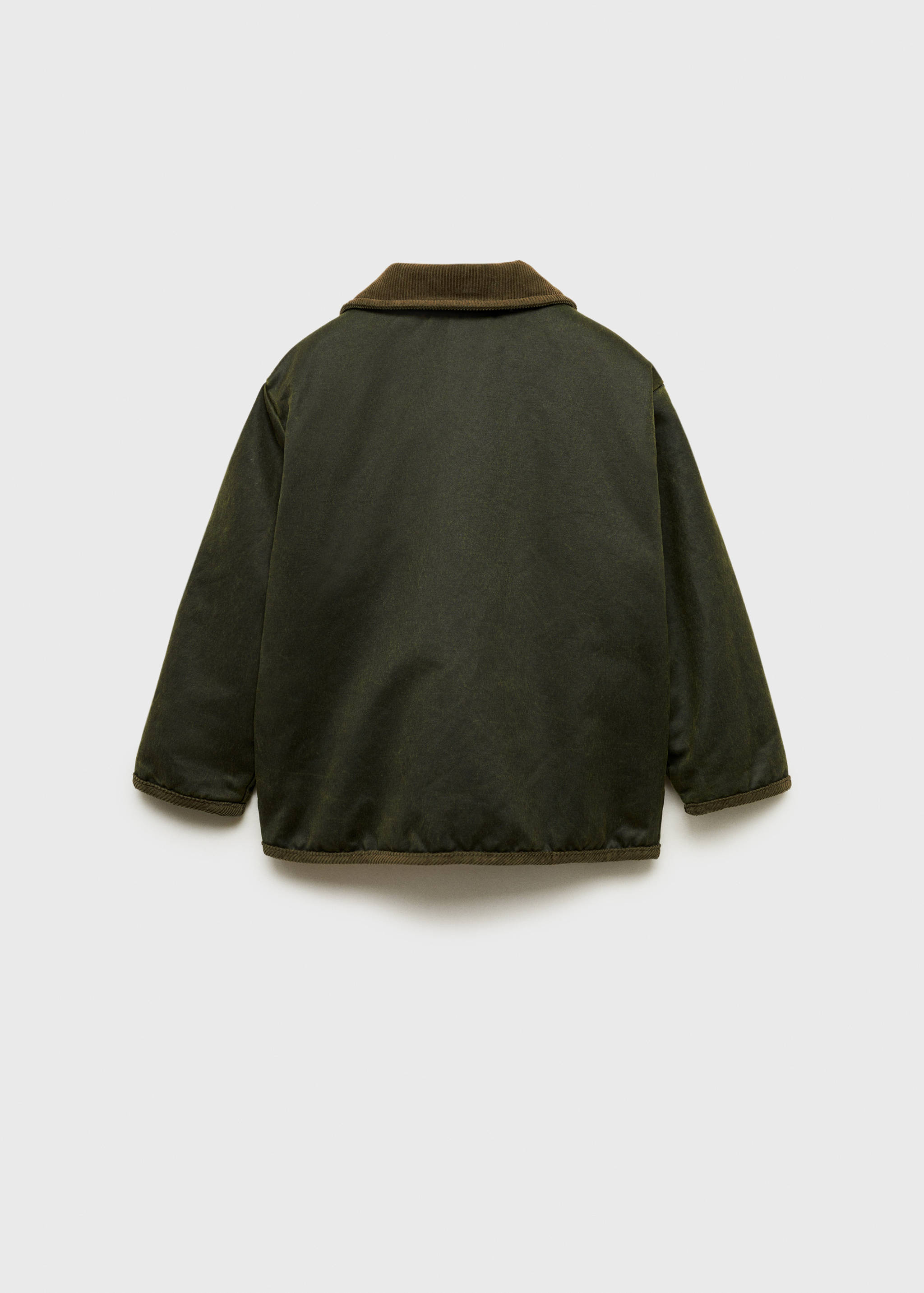 Waxed-effect barn jacket with sheepskin interior - Reverse of the article