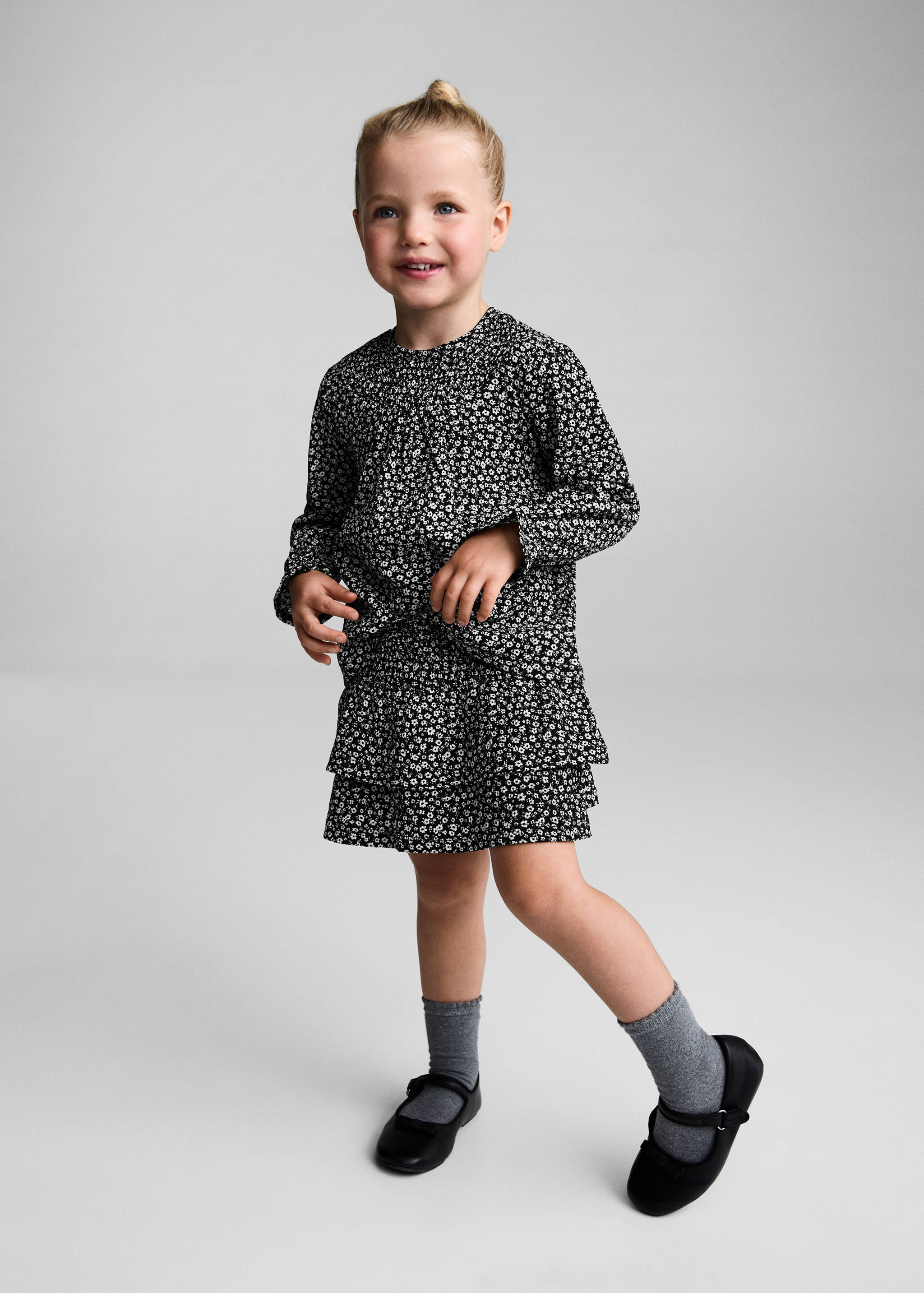 B.Checked - Jupe à volants en velours noir Taille 6 ans