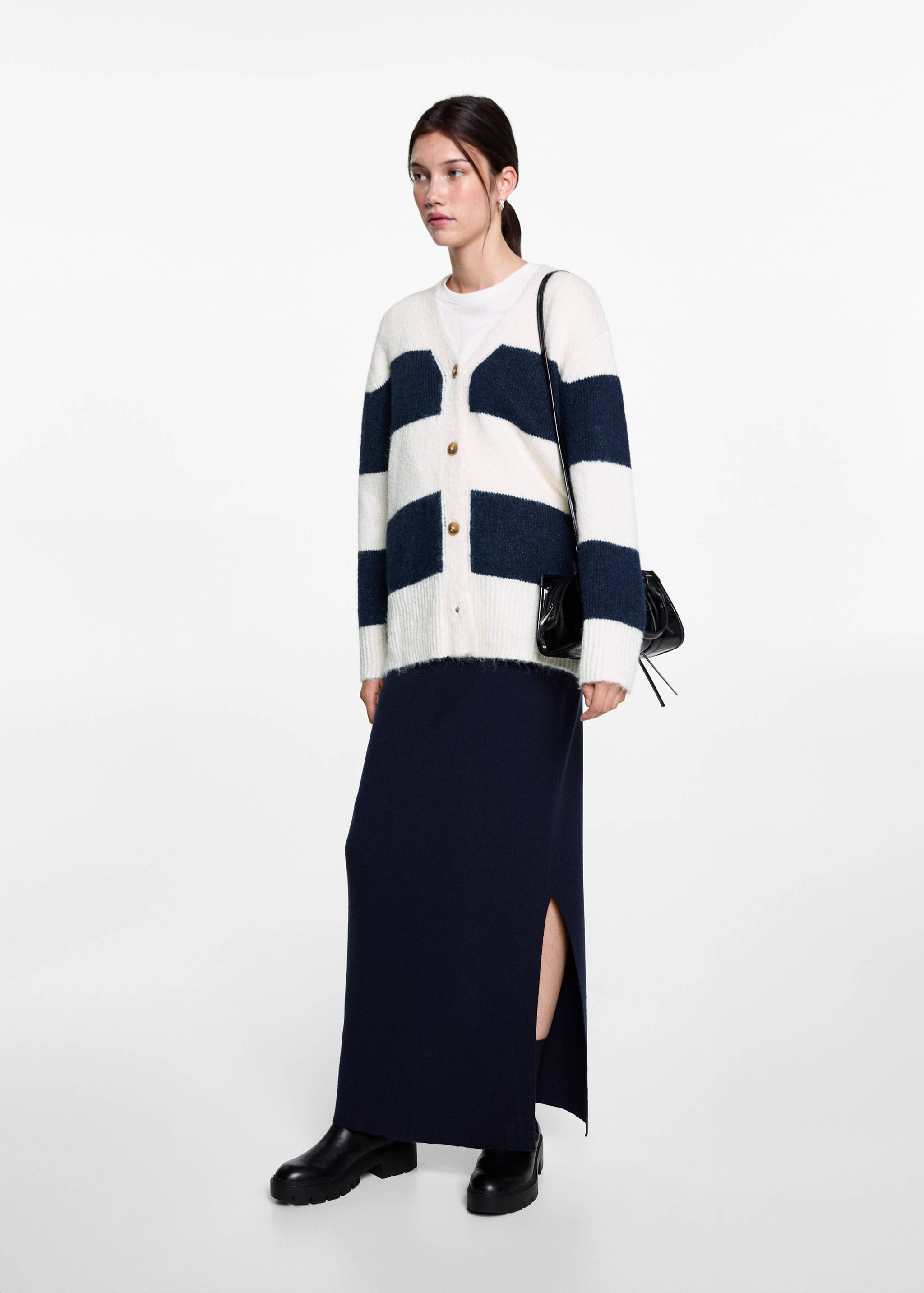 Stripped knit cardigan - General plane