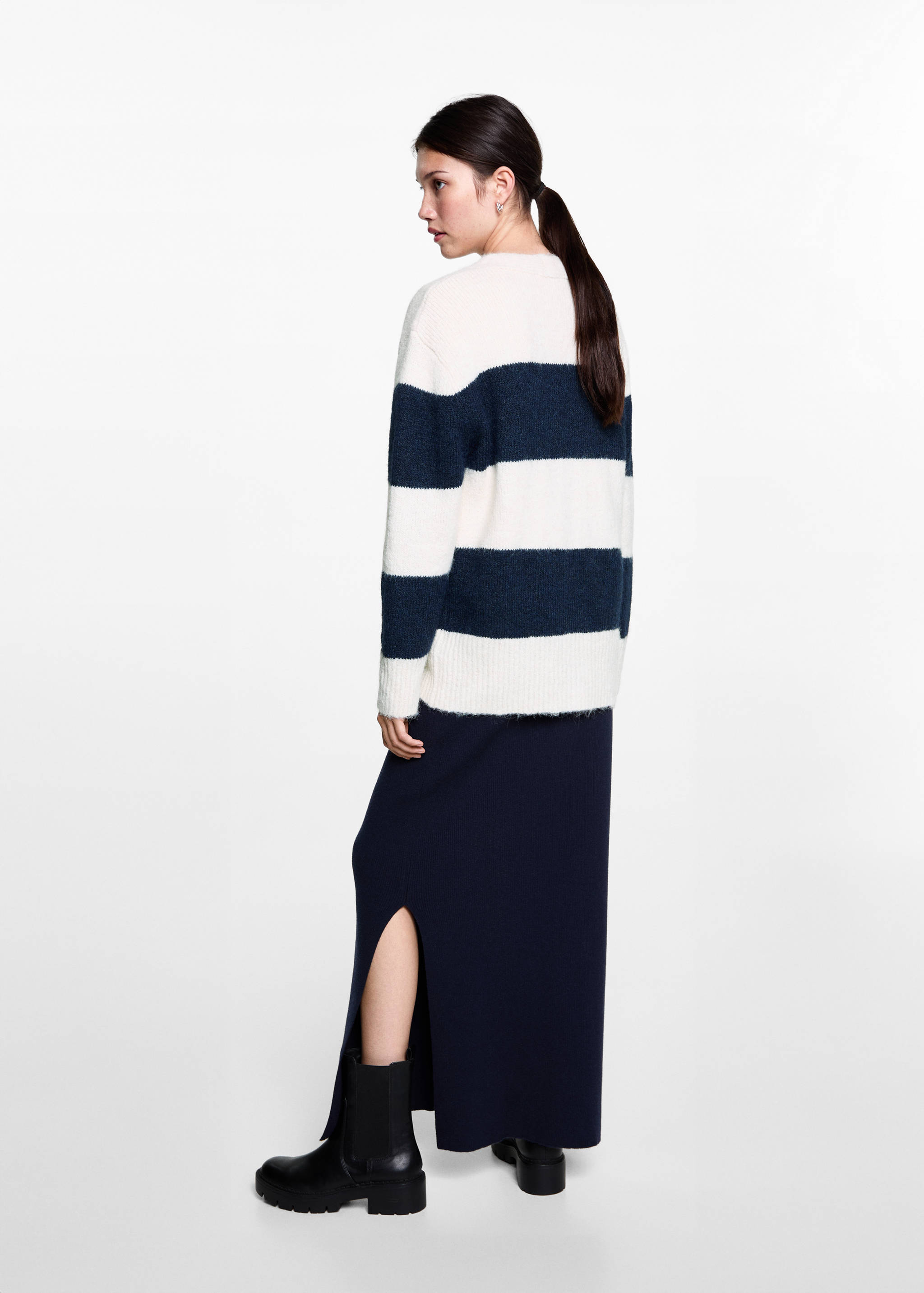 Stripped knit cardigan - Reverse of the article