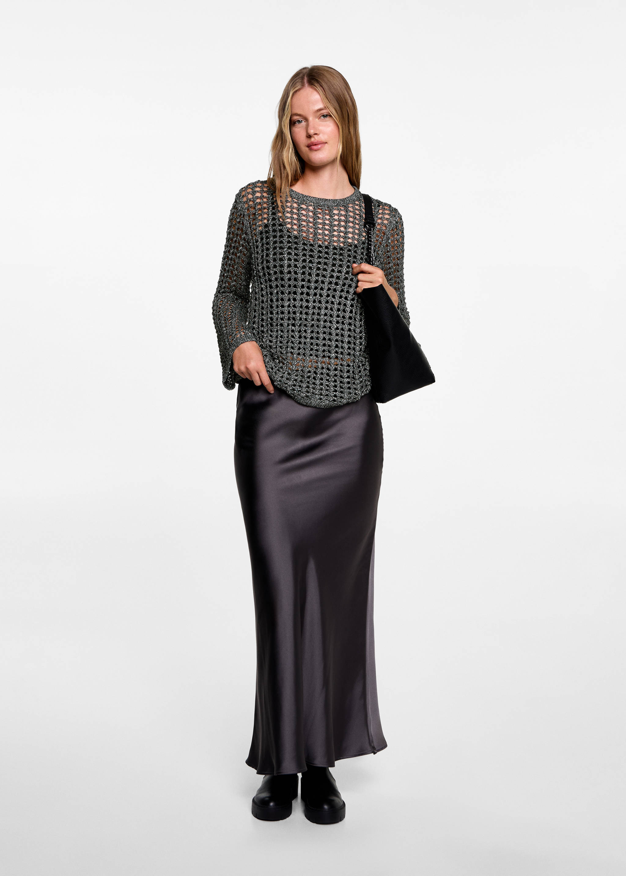 Openwork lurex sweater - General plane