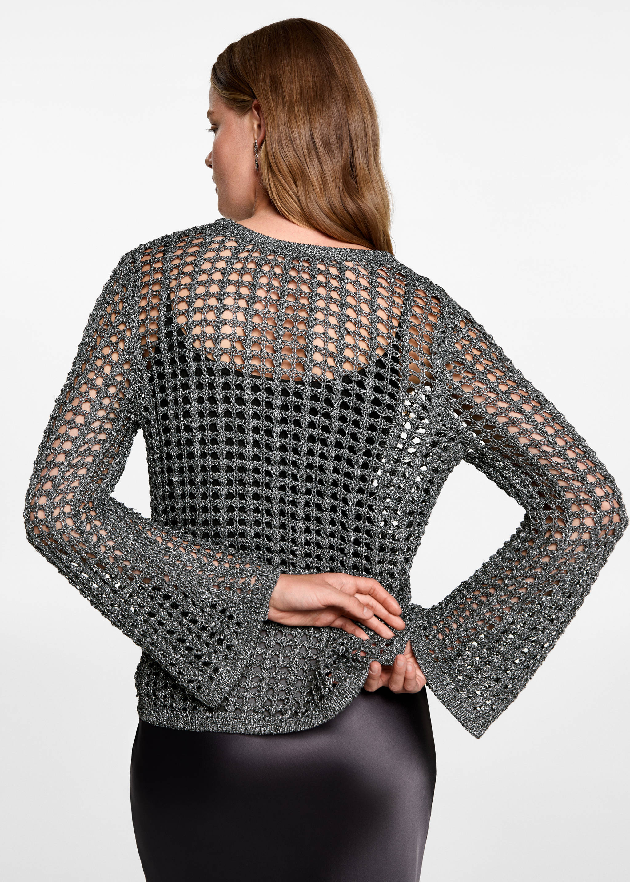 Openwork lurex sweater - Reverse of the article