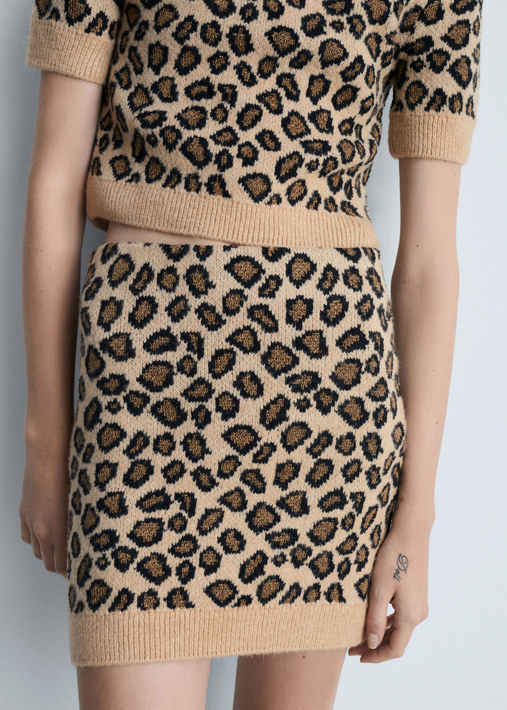 Leopard knit skirt - Medium plane