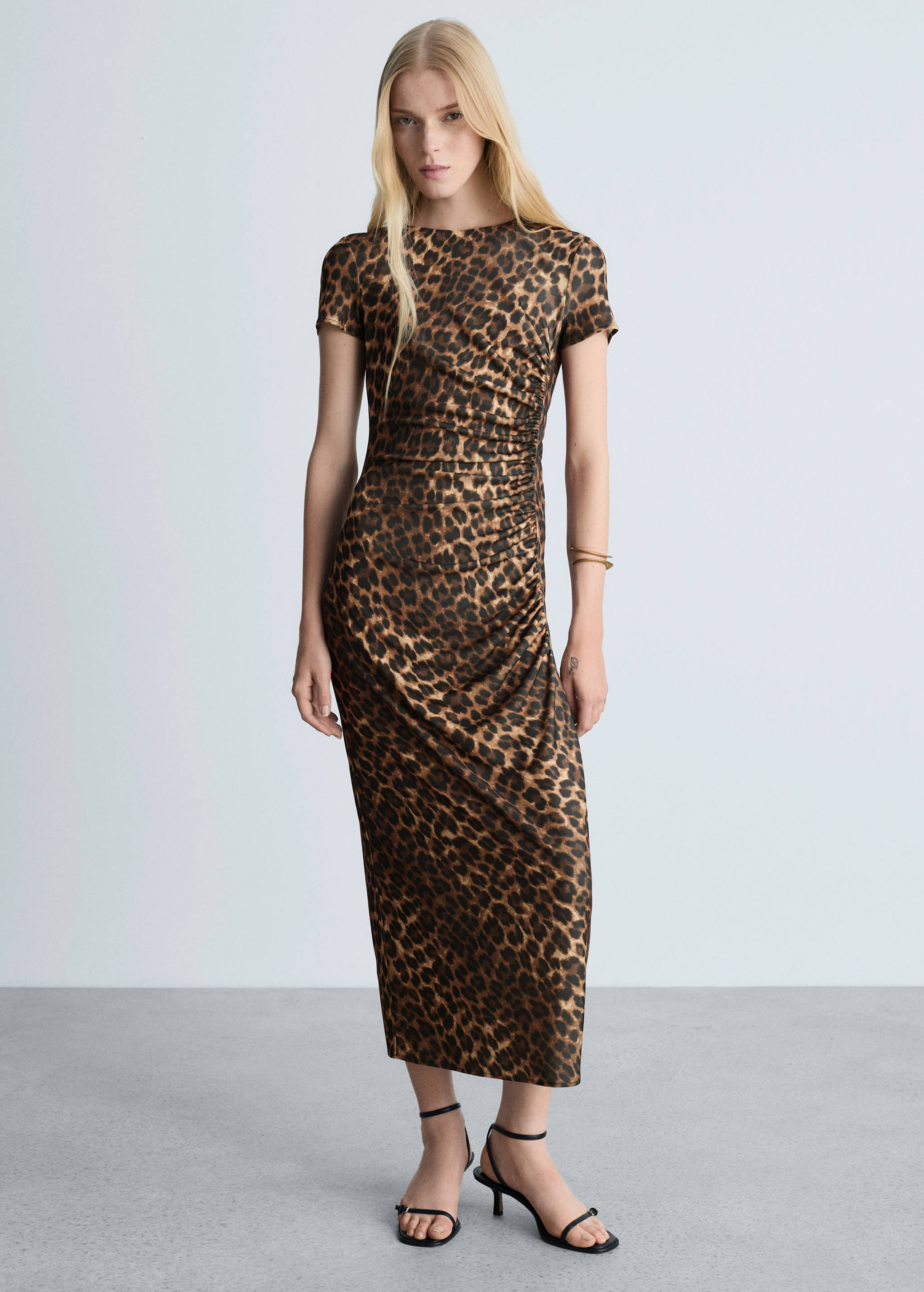 Leopard-print dress with ruffled details - Plan général