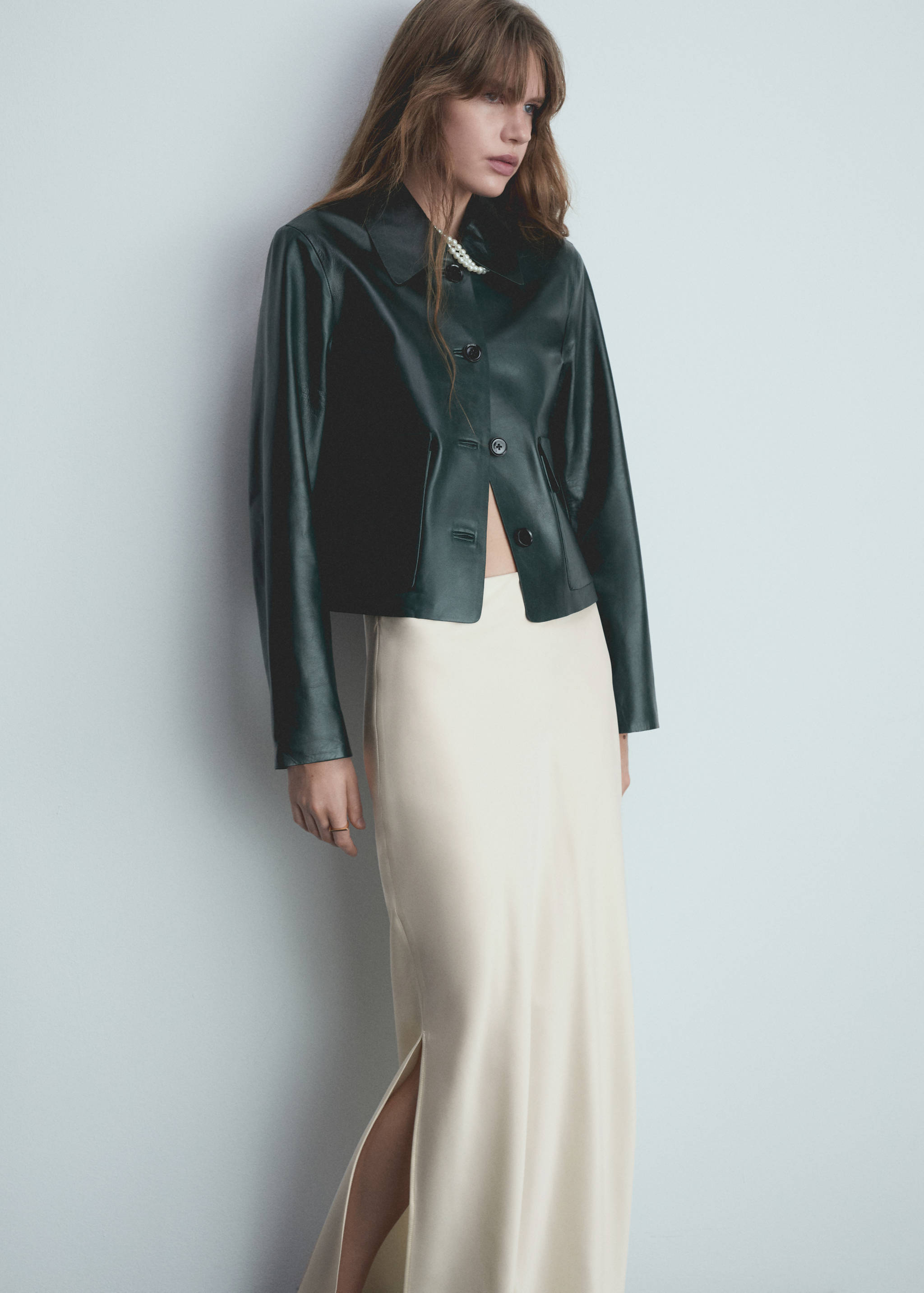 Satin long skirt - Details of the article 1