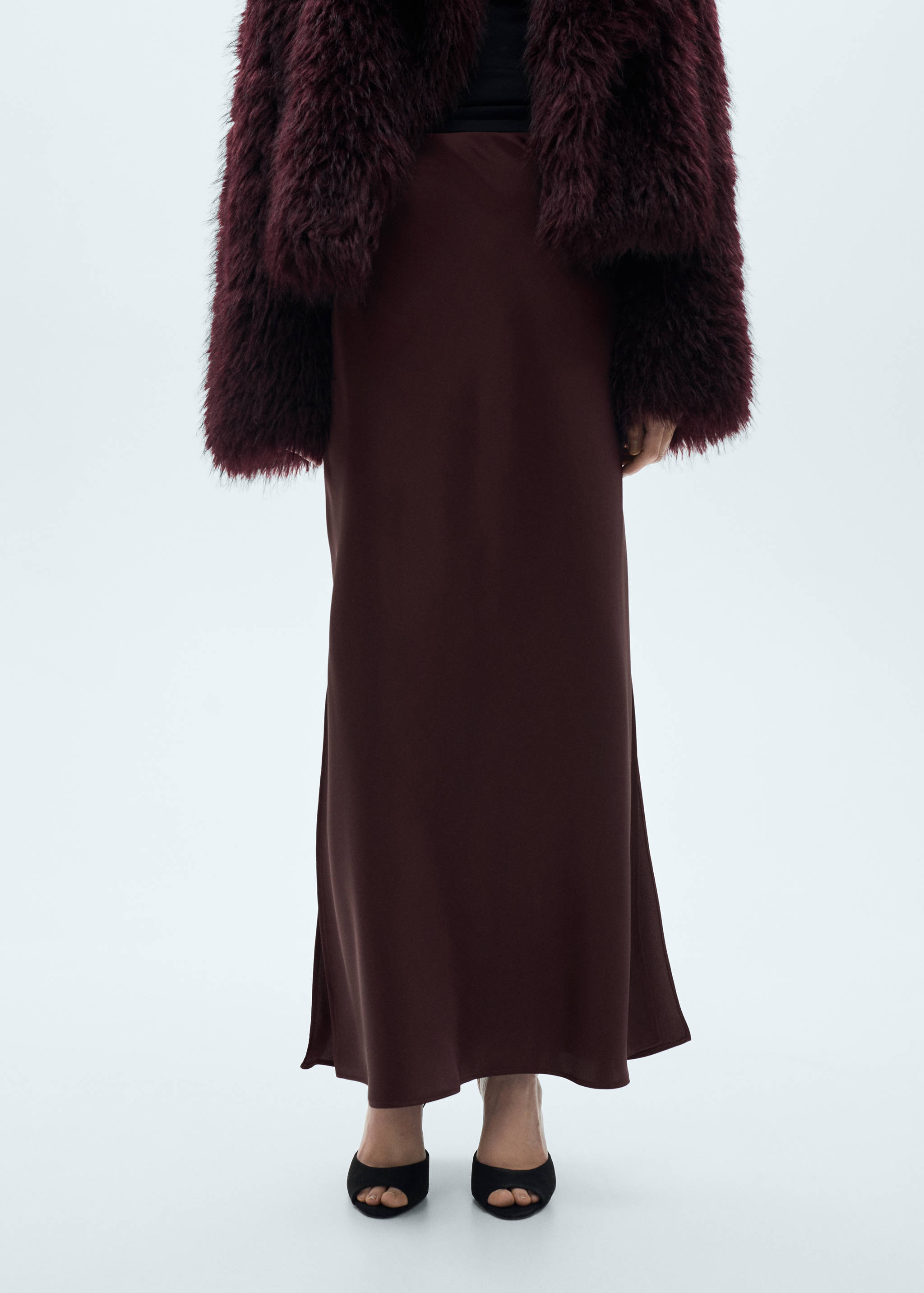 Satin long skirt - Medium plane