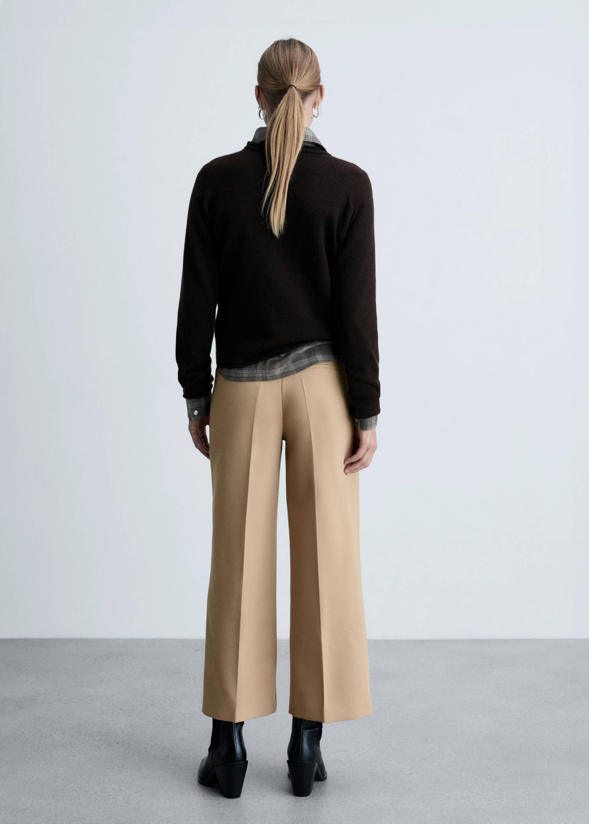 褶皱阔腿裤 - null