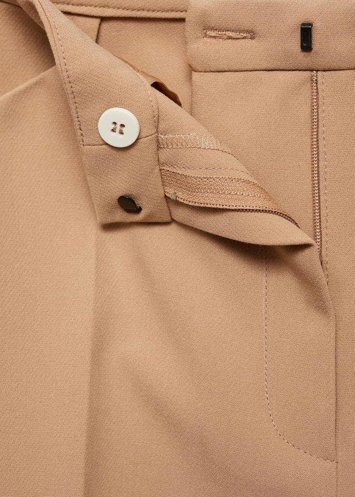 Wide leg pleated trousers — Beige