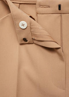 Wide leg pleated trousers — Beige 6