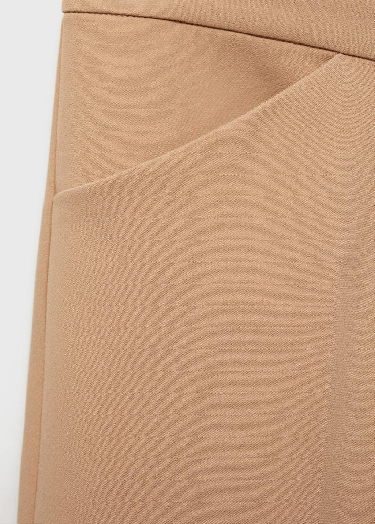 Wide leg pleated trousers — Beige