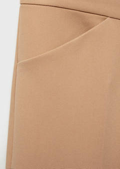 Wide leg pleated trousers — Beige 7
