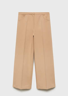 Wide leg pleated trousers — Beige 5