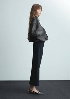 Wide leg pleated trousers — Dark Navy 2