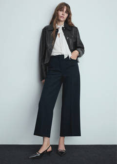 Wide leg pleated trousers — Dark Navy 5