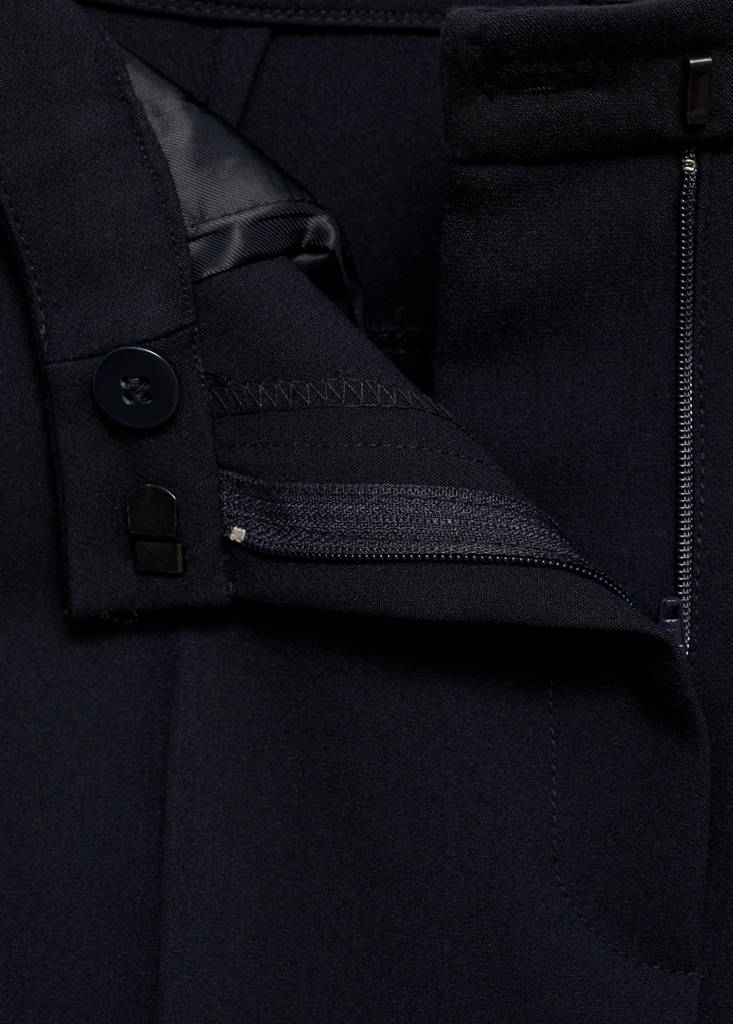 Wide leg pleated trousers — Dark Navy