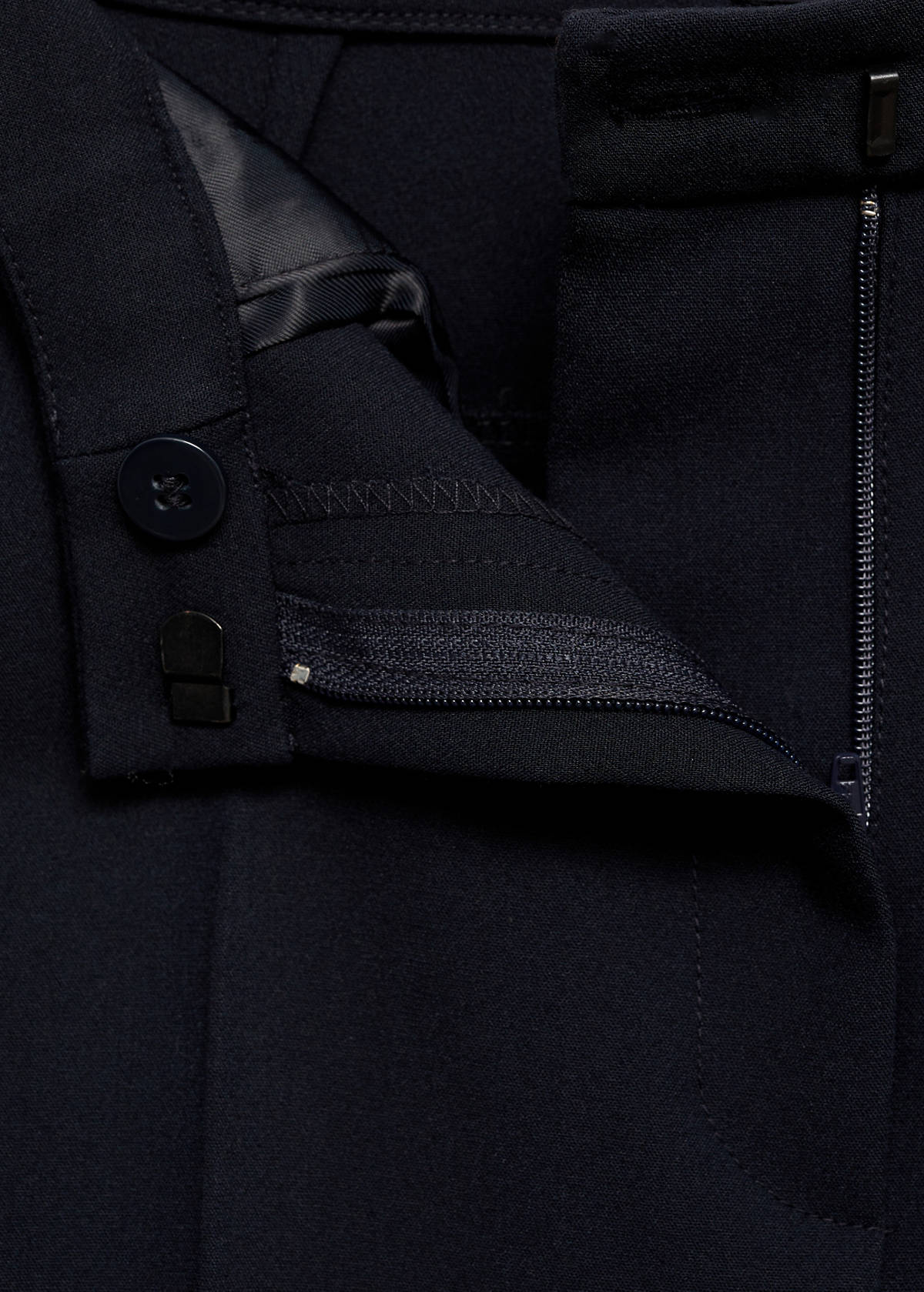 Wide leg pleated trousers — Dark Navy