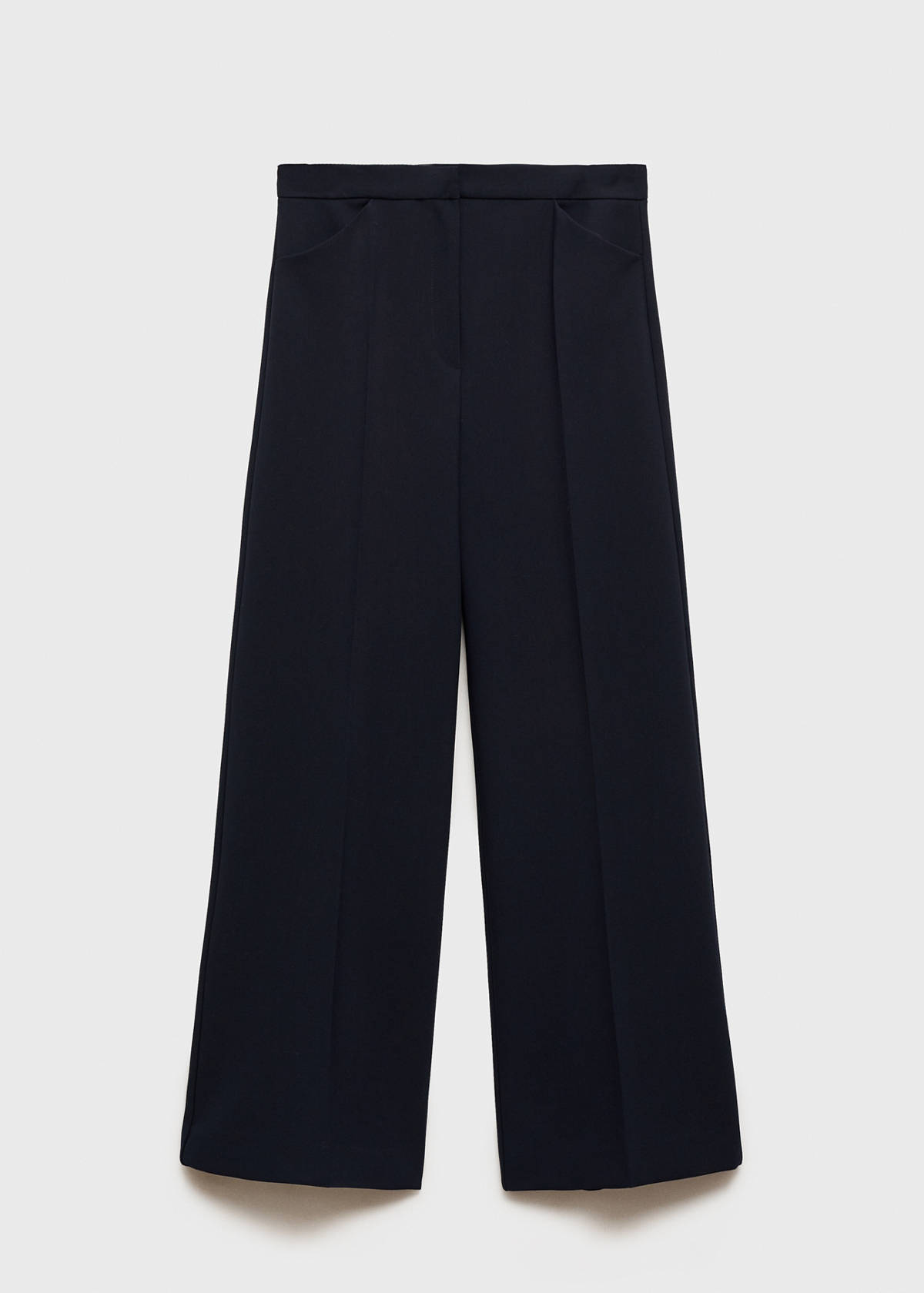 Wide leg pleated trousers — Dark Navy