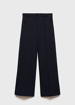 Wide leg pleated trousers — Dark Navy 6