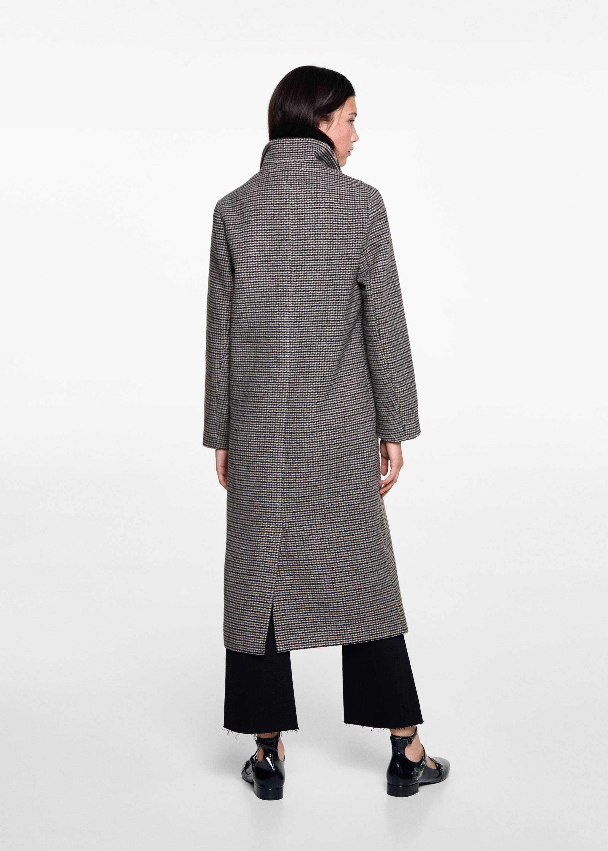 Houndstooth wool-blend coat - Reverse of the article
