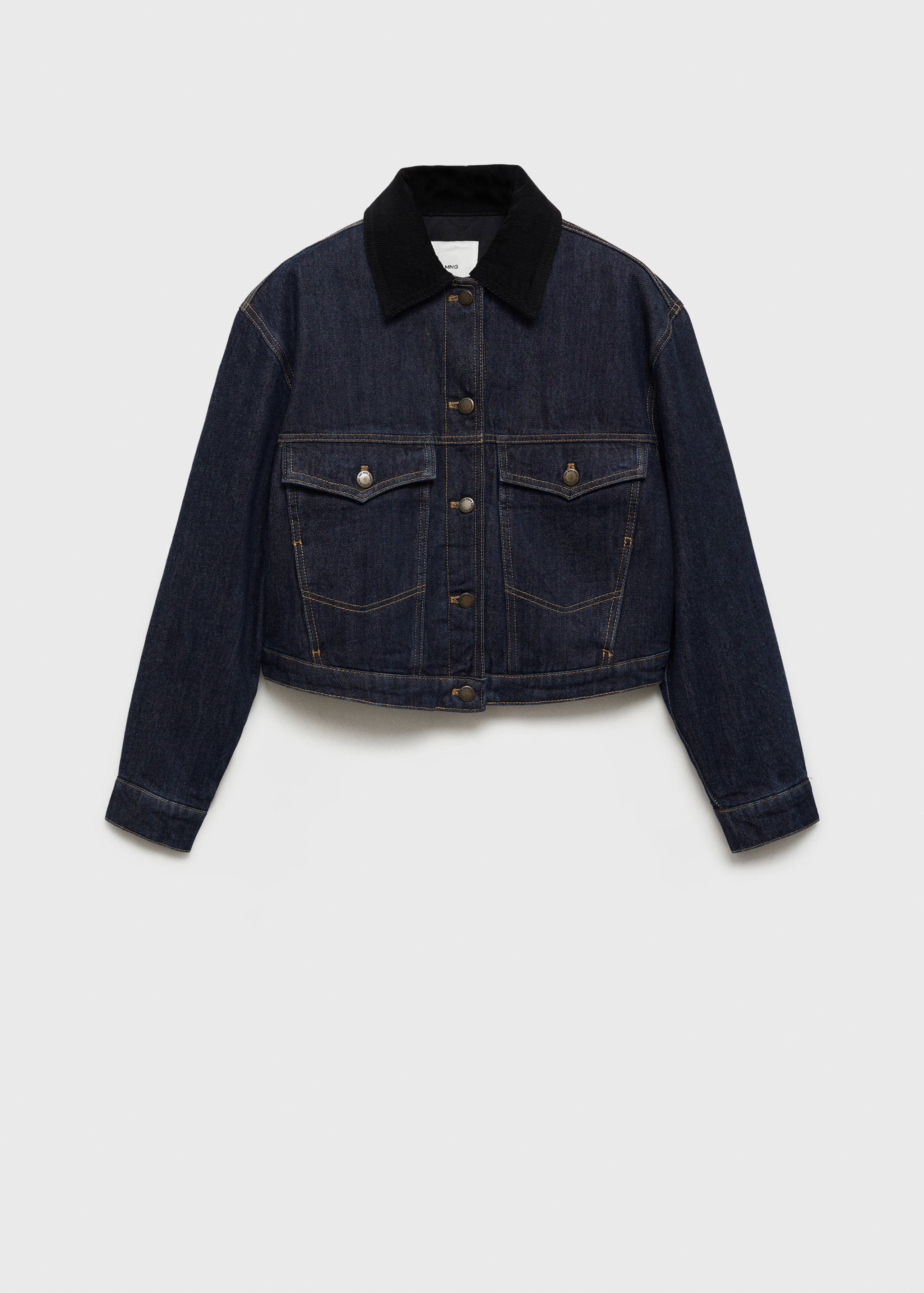 Denim jacket with contrast collar - Article without model