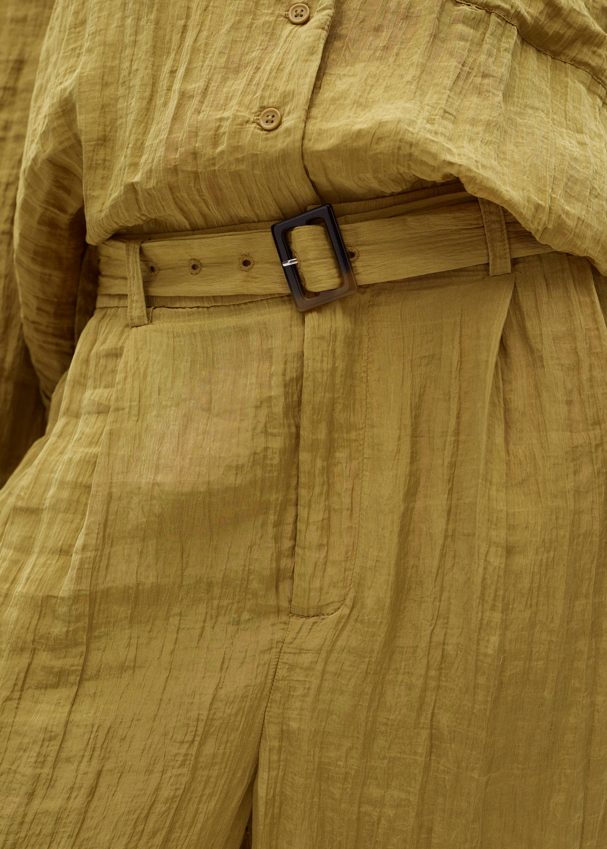 Textured trousers with belt - Details of the article 1