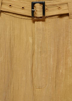 Textured trousers with belt — Mustard 7