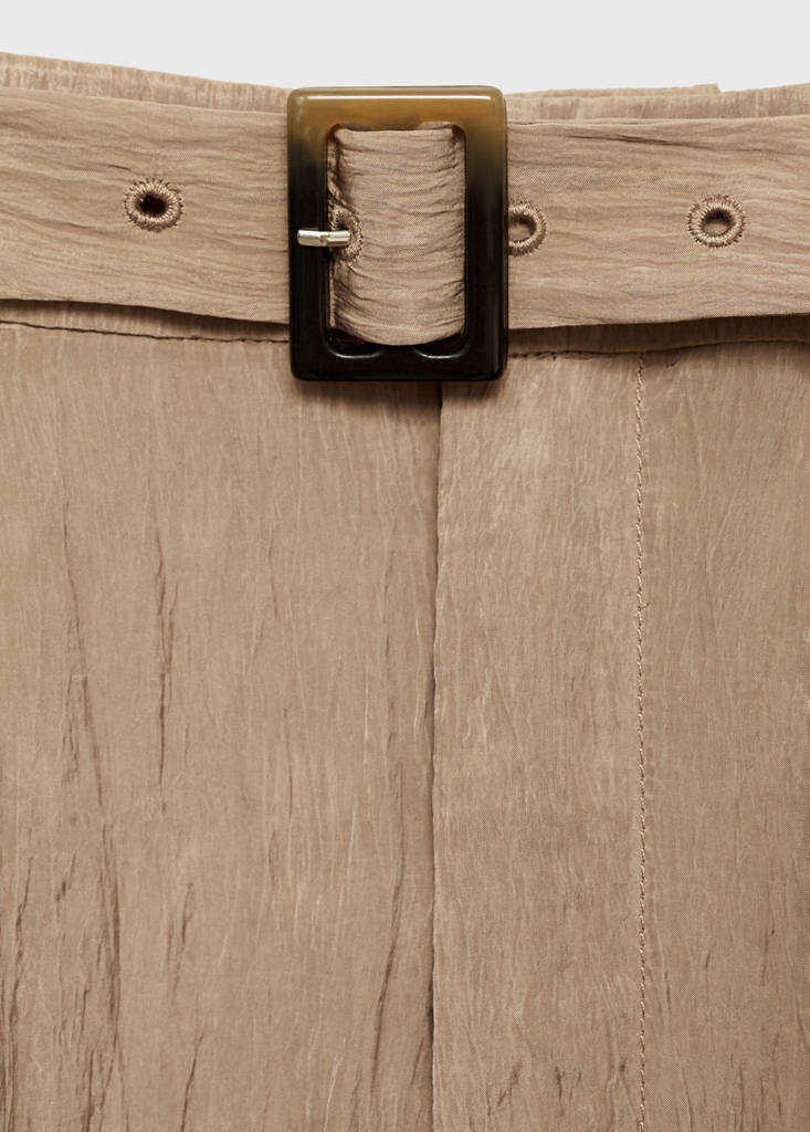 Textured trousers with belt — Brown