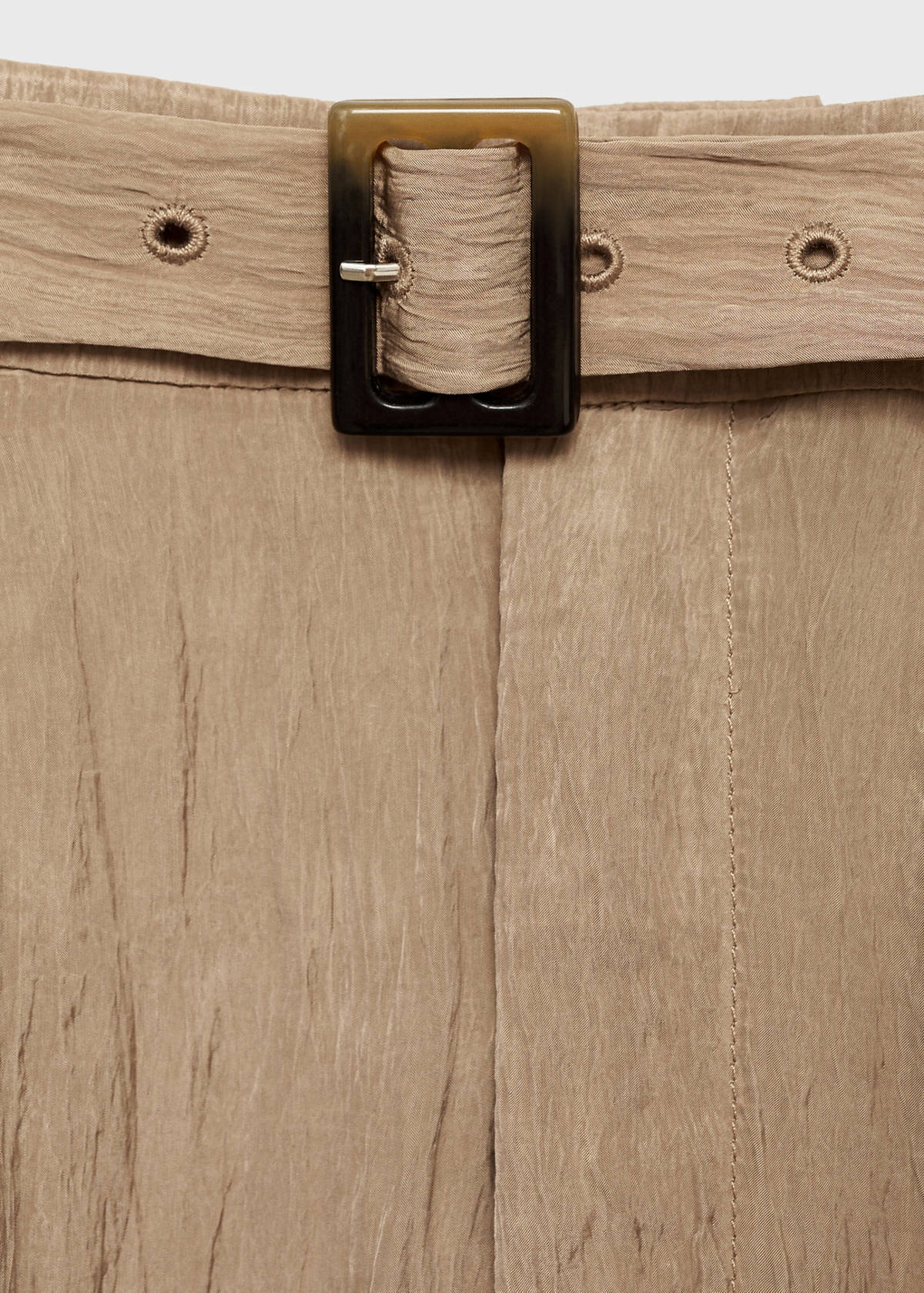 Textured trousers with belt — Brown