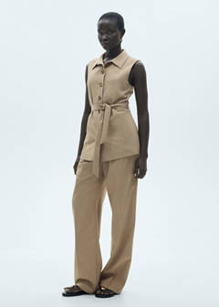 Suit waistcoat with bow — Beige 2