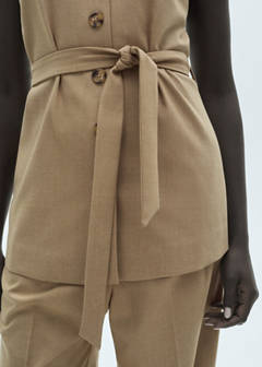 Suit waistcoat with bow — Beige 1